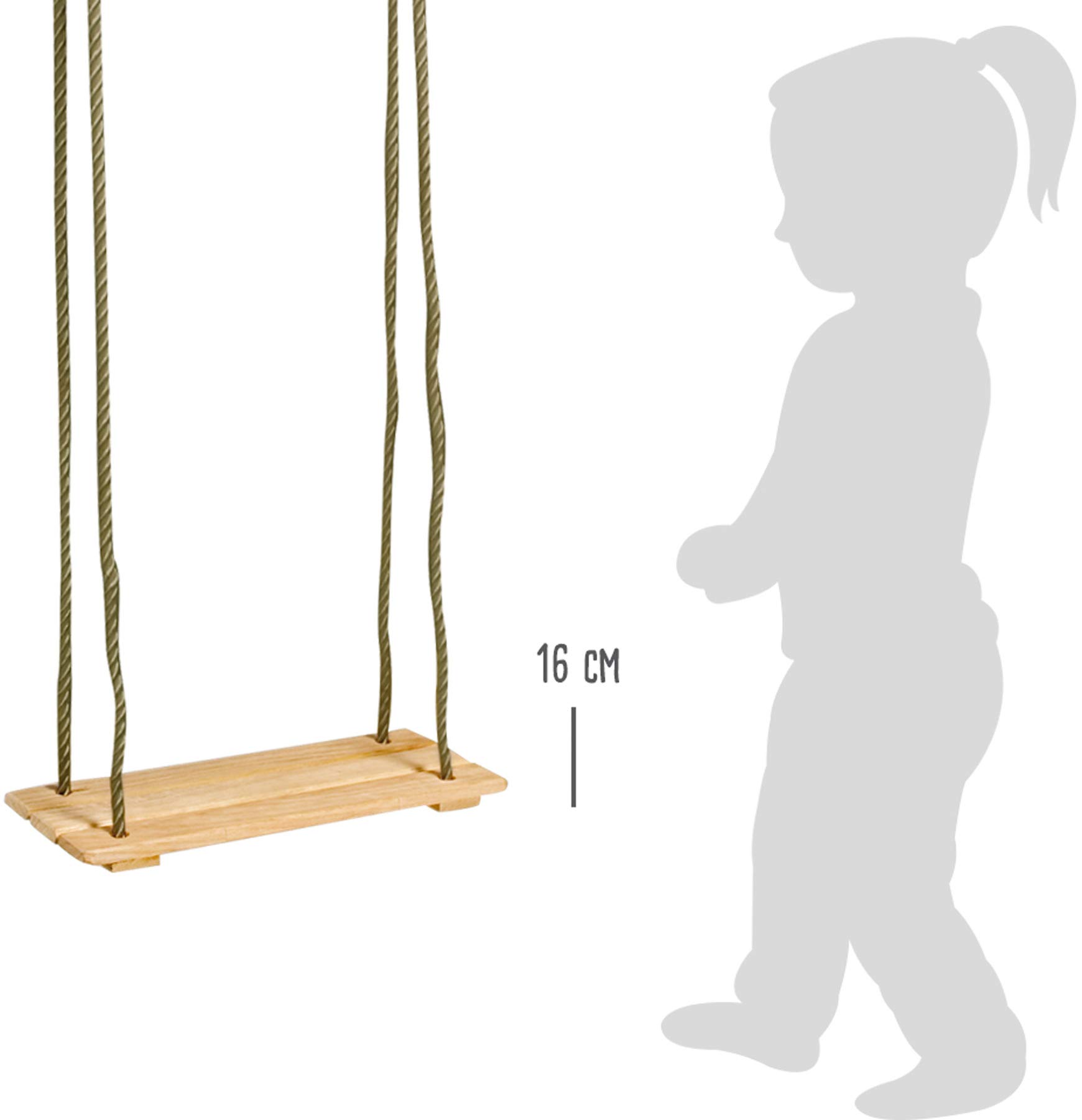 Small Foot Brettschaukel aus Holz – Indoor & Outdoor Schaukel bis 100 kg, ab 3 Jahren, Farbe Madera, Ideal für Garten, Terrasse & Kinderzimmer (Legler OHG 2020147)