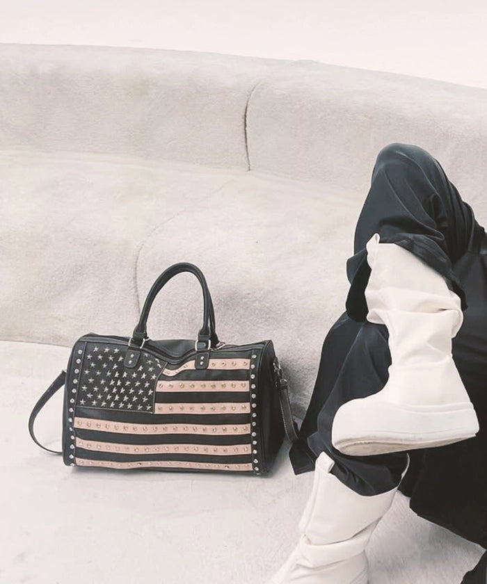 Montana West American Pride Studded Weekender Bag - Stylish Travel Duffel for Women, Perfect for Weekend Getaways & Gym Essentials