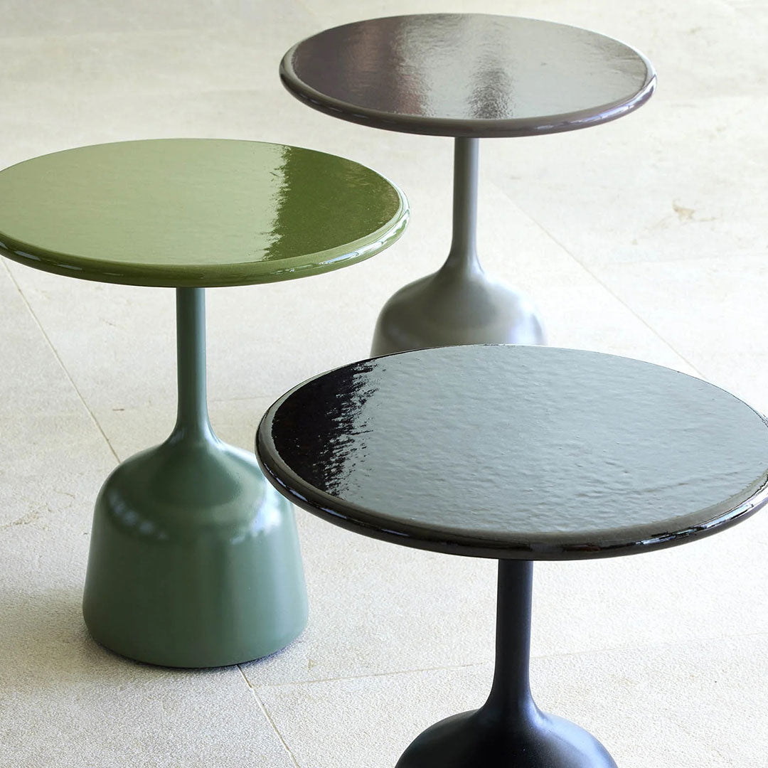 Round Coffee Table with Glaze Finish - Small Modern Side Table for Living Room, Bedroom, or Office - Perfect for Coffee, Books, and Decor