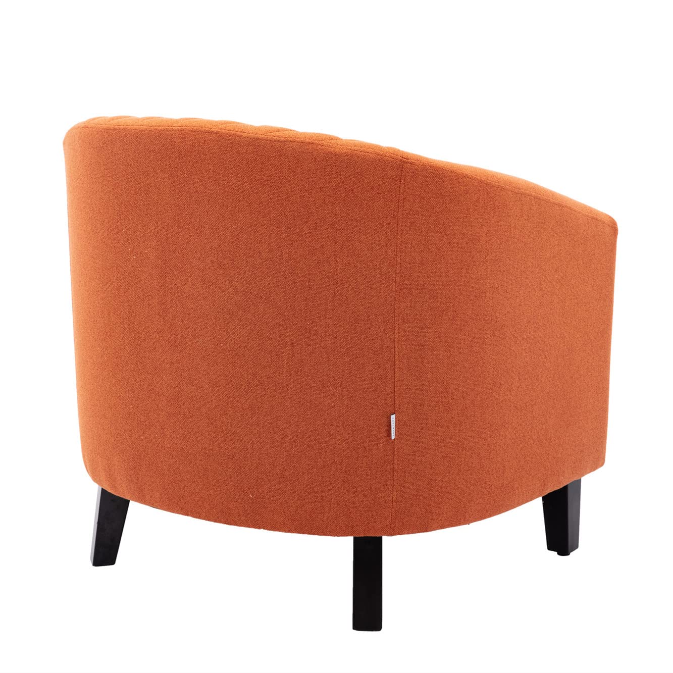 SSLine Classic Upholstered Accent Armchair - Soft Fabric Barrel Club Chair with Solid Wood Legs & Nailhead Trim - Comfortable Living Room Sofa, Office Guest Chair & Bedroom Seating (Orange) - Perfect for Cozy Reading Nooks, Home Offices & Lounge Areas