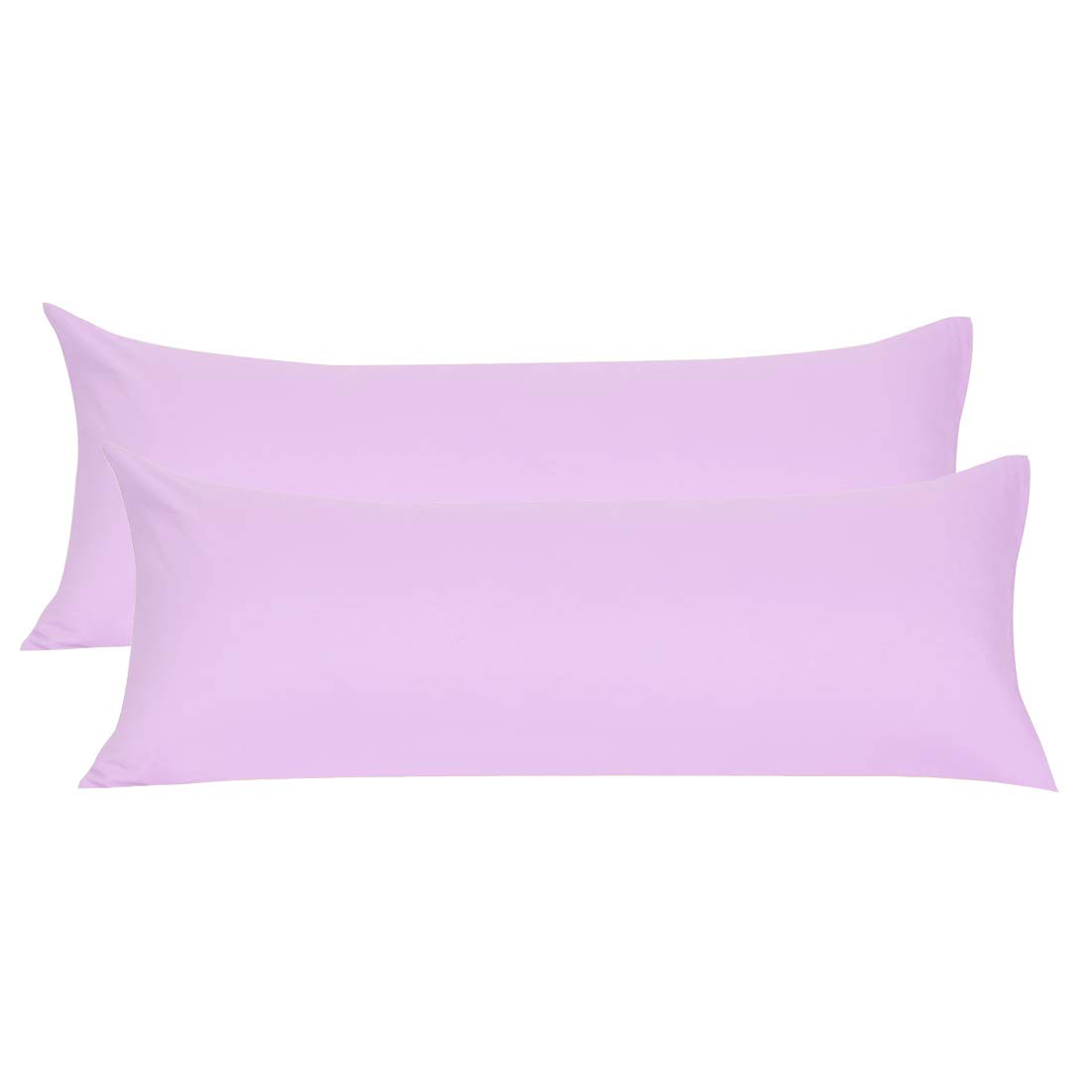 PiccoCasa 2 Pack Luxury 1800 Microfiber Body Pillow Cover with Zipper Closure - Fits 20x54 Inch Long Pillows (Lilac/Violet) - Soft Hypoallergenic Pillowcase for Sleeping, Maternity Support & Home Decor