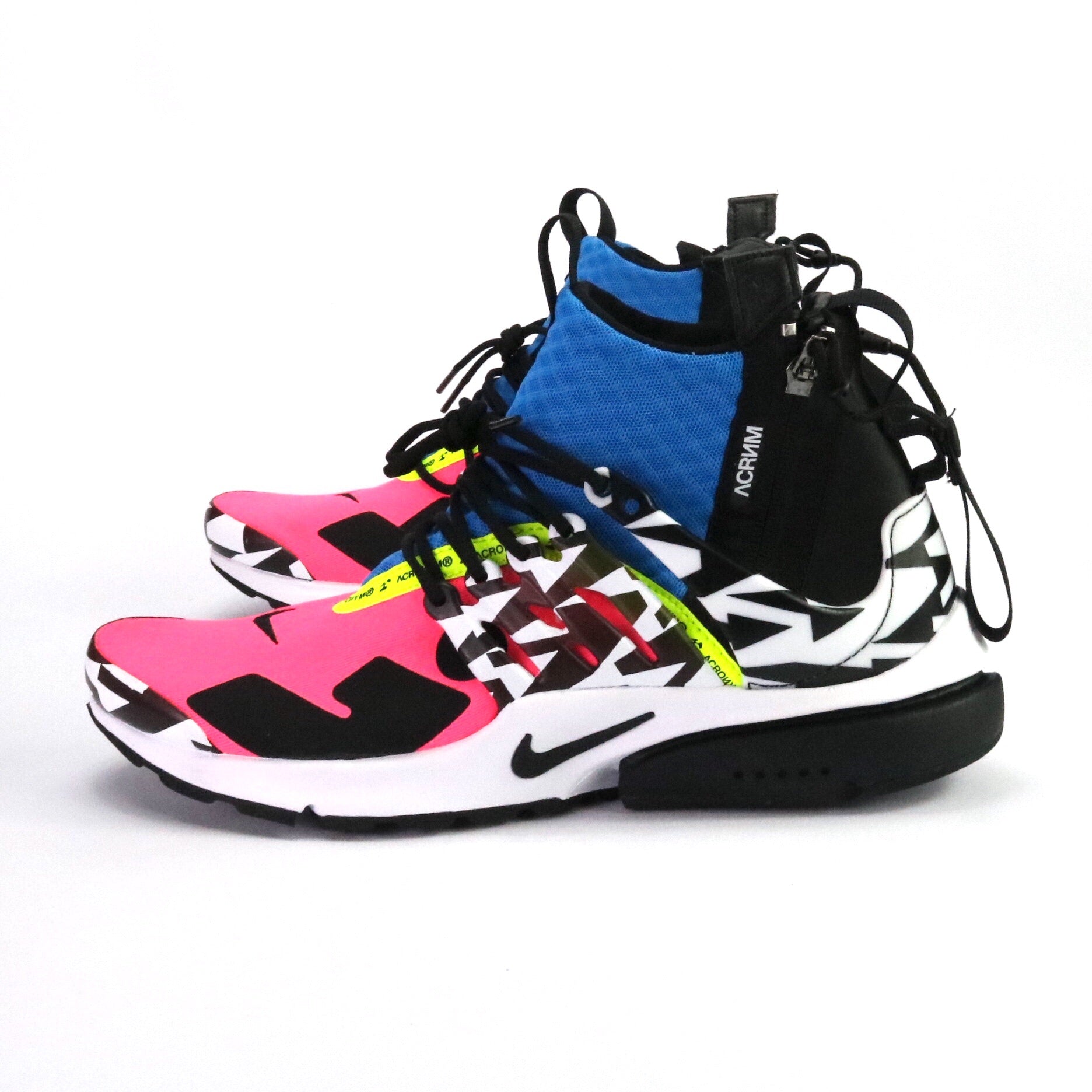 Nike Air Presto Mid Acronym - Racer Pink/Black/Photo Blue Running Shoes for Men | Lightweight Comfortable Sneakers for Gym, Workout & Streetwear Fashion
