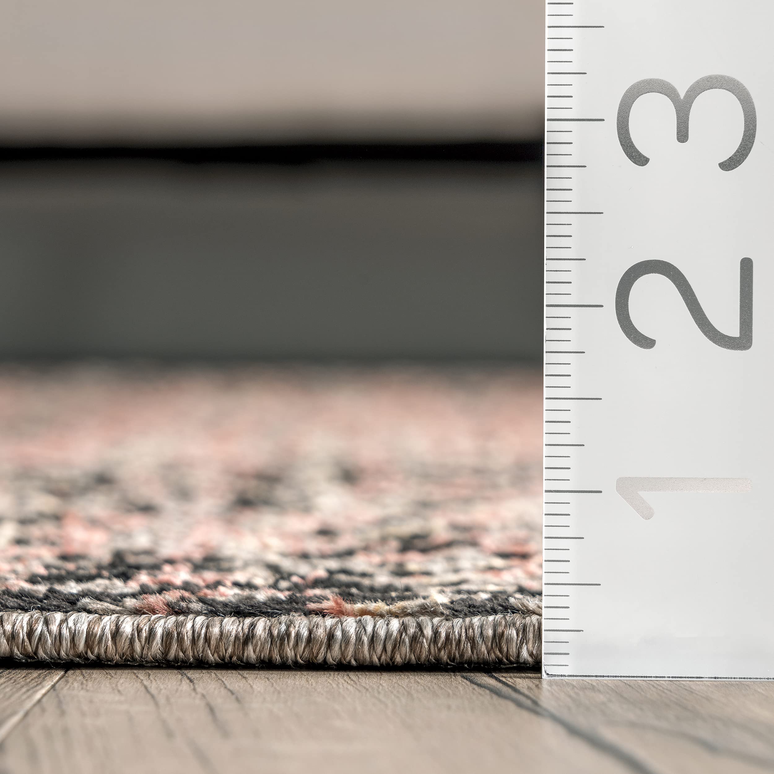 nuLOOM Kenia Distressed Diamond Cotton Blend Area Rug 5x8 Feet, Brown - Soft & Durable for Living Room, Bedroom, and Office Decor