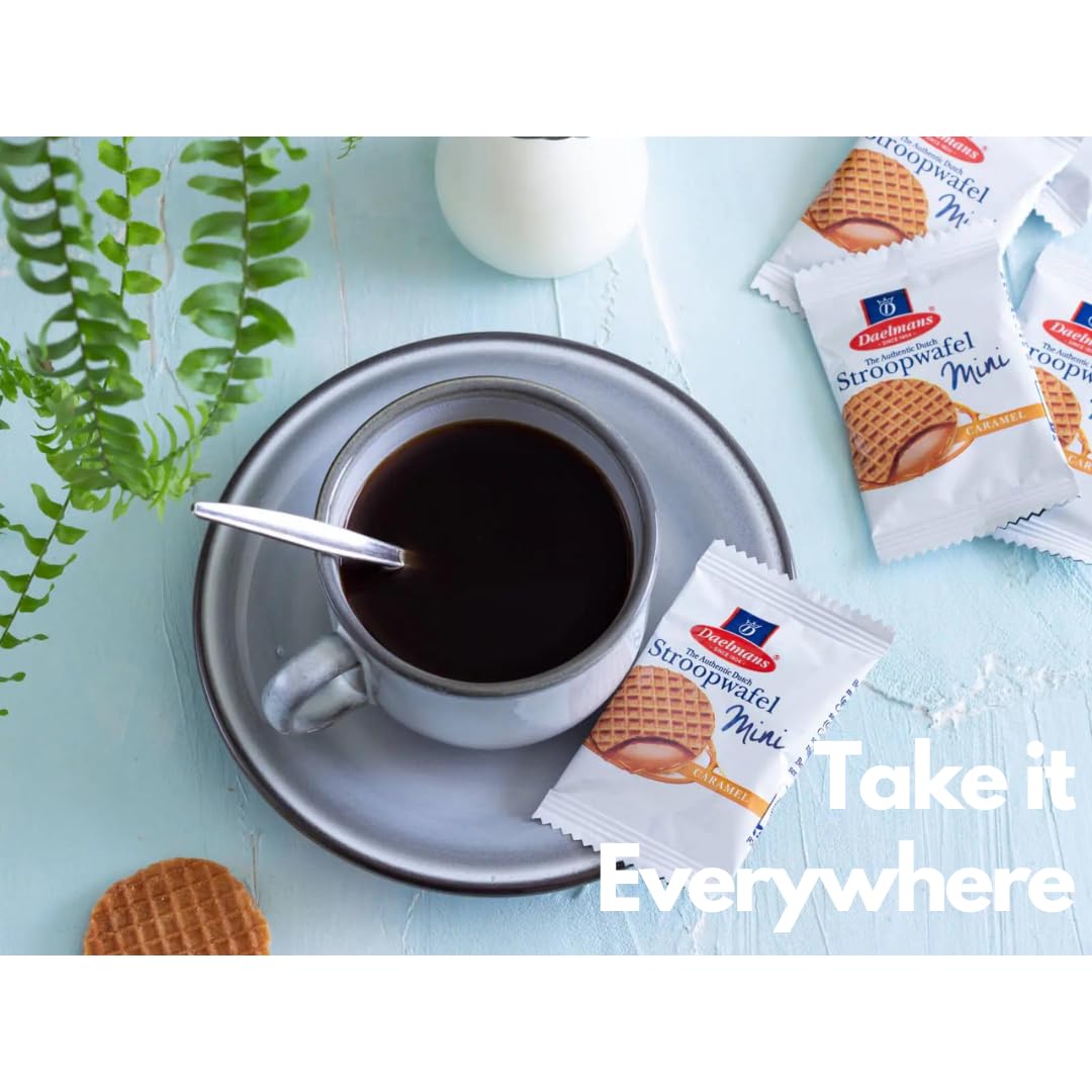 Original Dutch Mini Stroopwafel Caramel Waffle Cookies - 30 Individually Wrapped Pieces (0.28 Oz Each) | Made in Holland | Perfect for Coffee Pairing, Snacking & Gift Giving