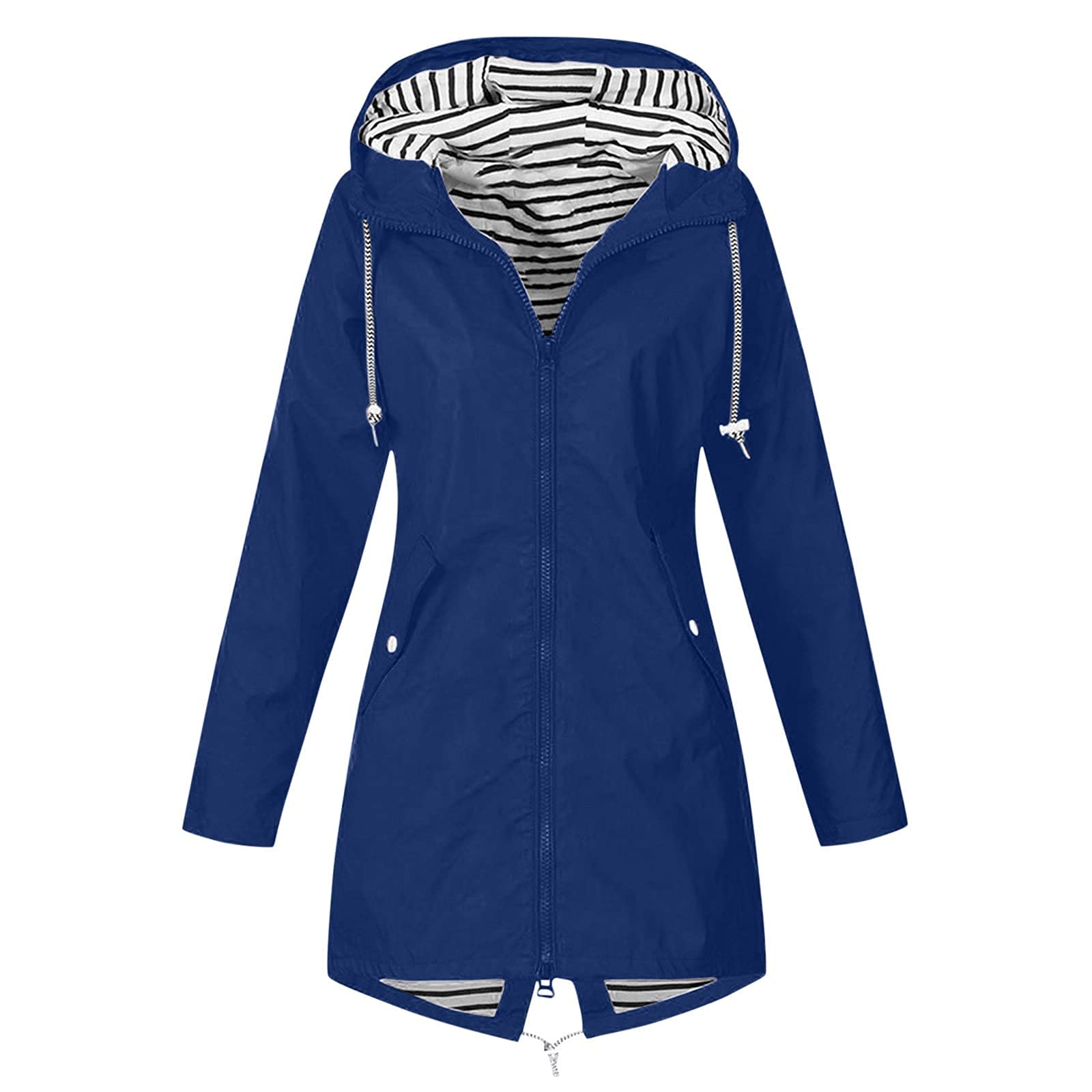 Women's Waterproof Windproof Trench Coat with Hood - Plus Size Long Lined Raincoat for Outdoor Travel & Daily Wear | Large Print Fashion Jacket for Women