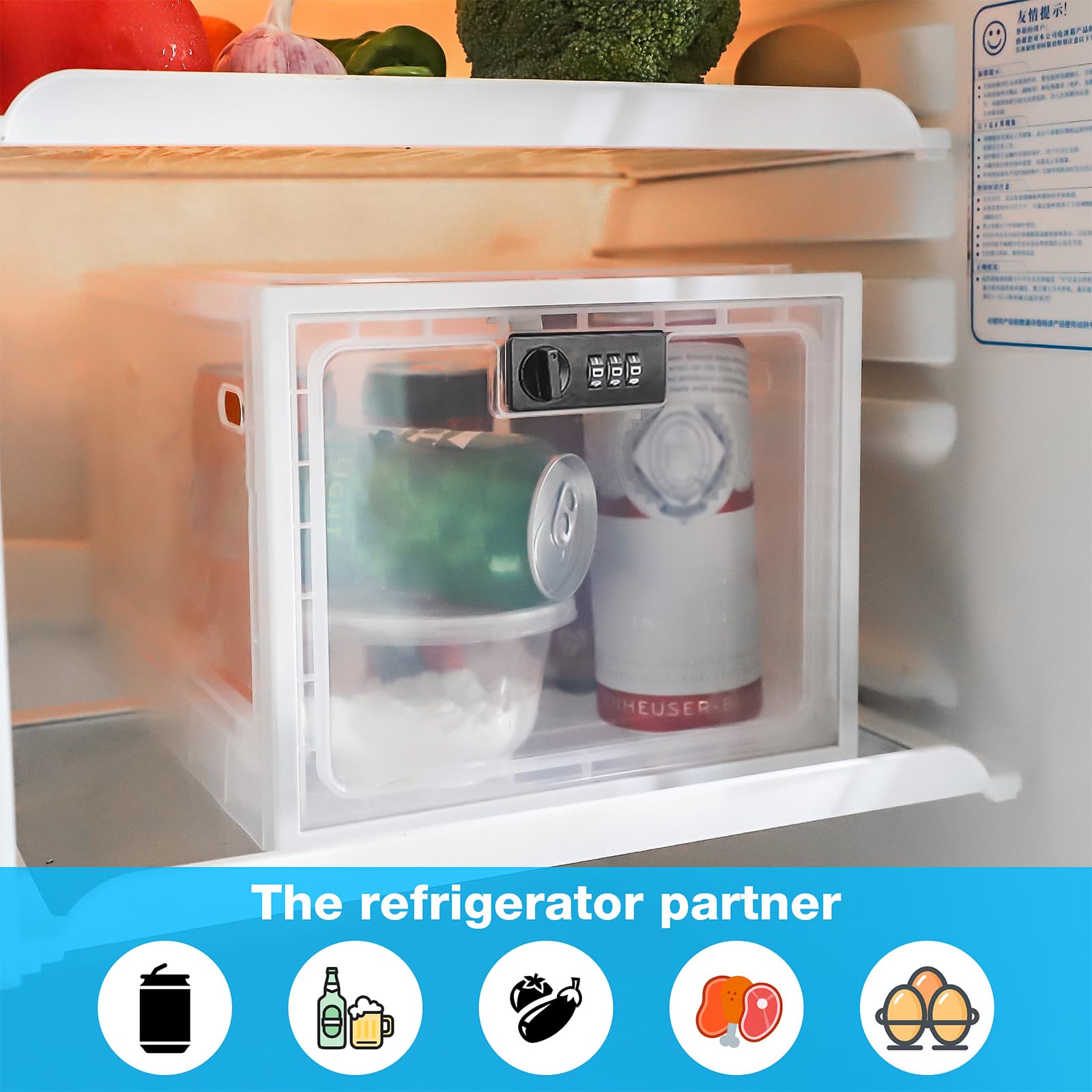 Secure Medicine Lock Box for Safe Medication Storage - Clear Lockable Container for Fridge & Refrigerator Food Storage - Large Capacity Safety Box for Prescriptions, Vitamins & Valuables - Ideal for Home, Office & Travel Use
