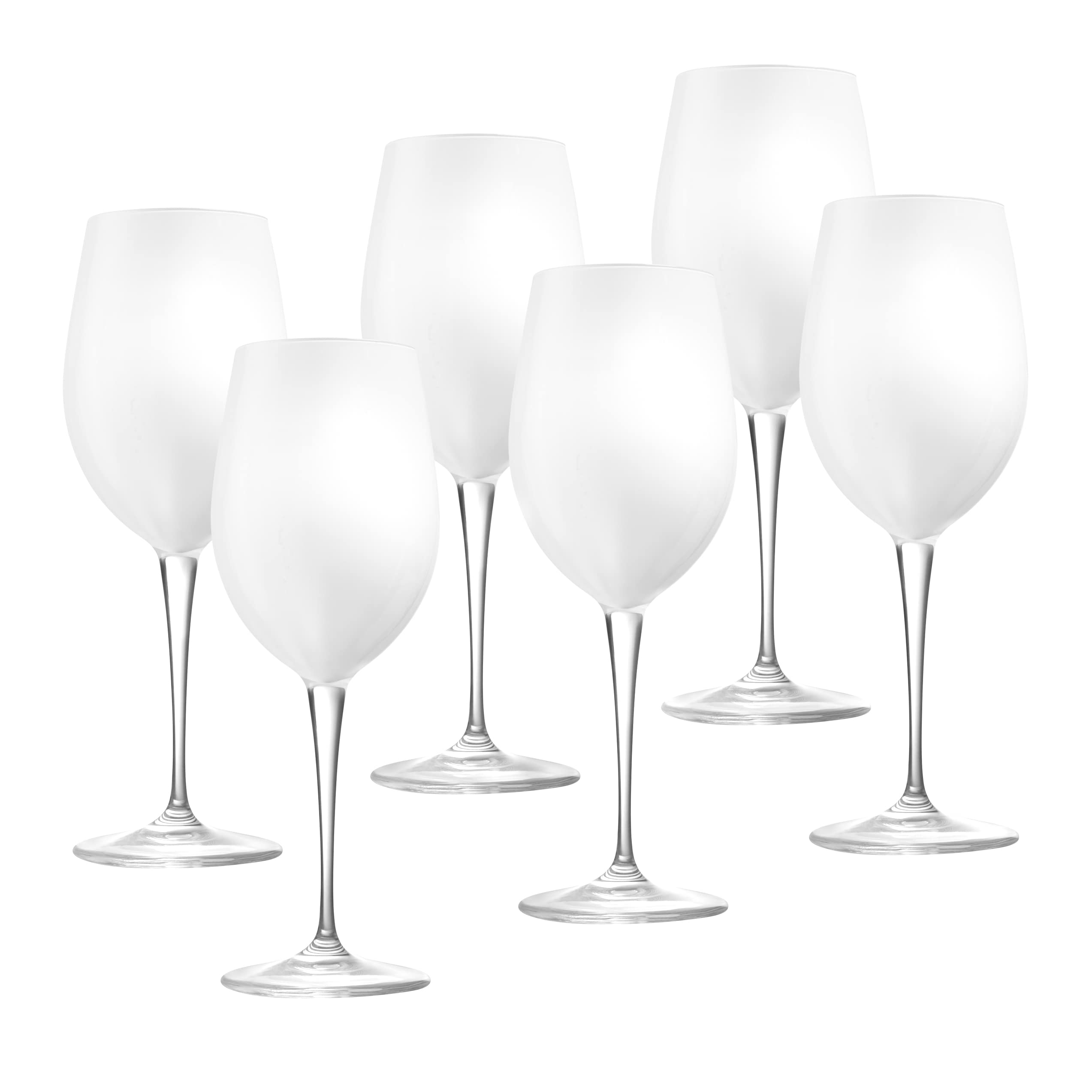 Premium Barski Goblet Set of 6 - 18oz European Crystal Stemware for Red Wine, Water & Cocktails - Elegant Opal White Glassware for Dinner Parties, Weddings & Home Entertaining