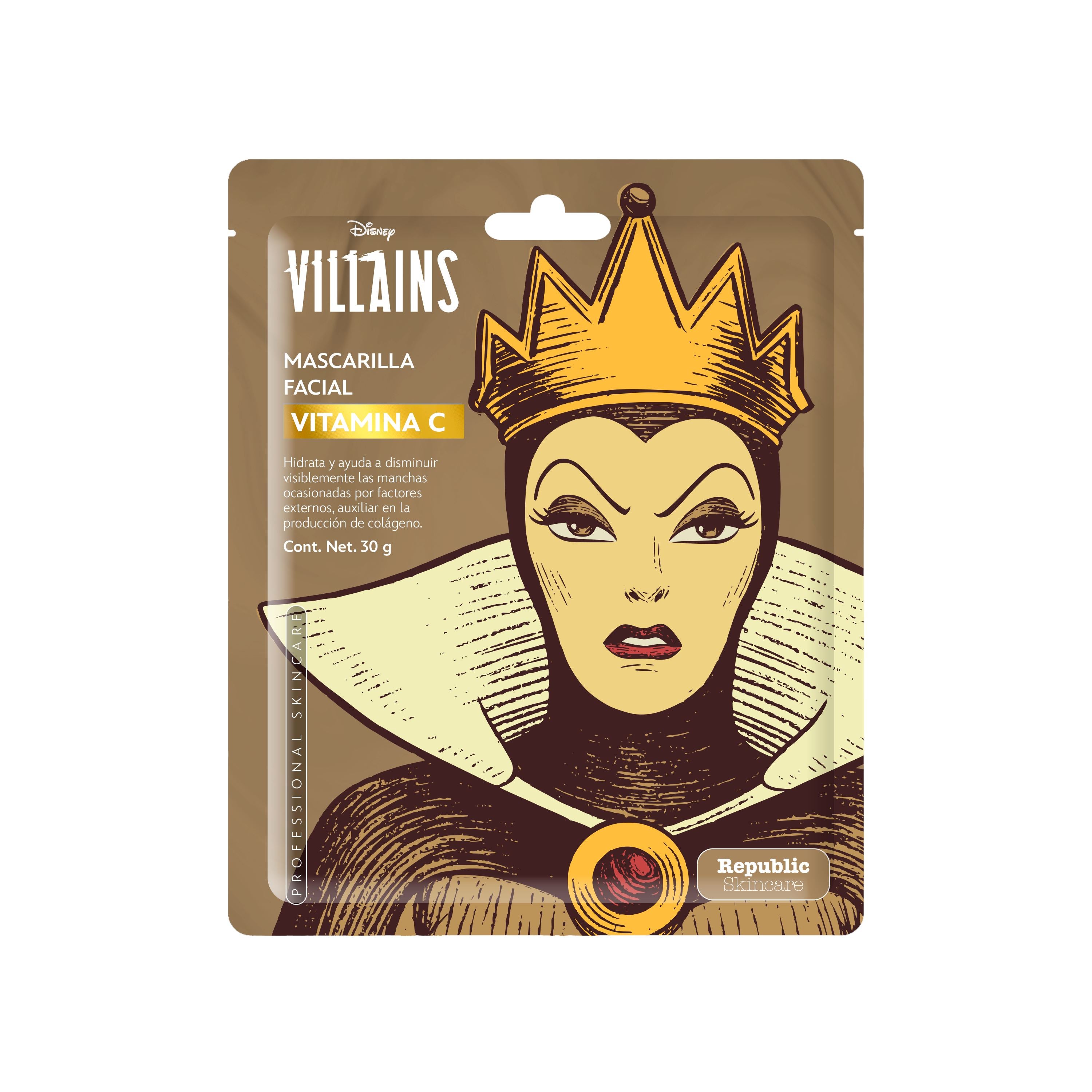 Evil Queen Vitamin C Face Mask - Brightening & Hydrating Sheet Mask for Glowing Skin - Perfect for Spa Nights & Self-Care Routines