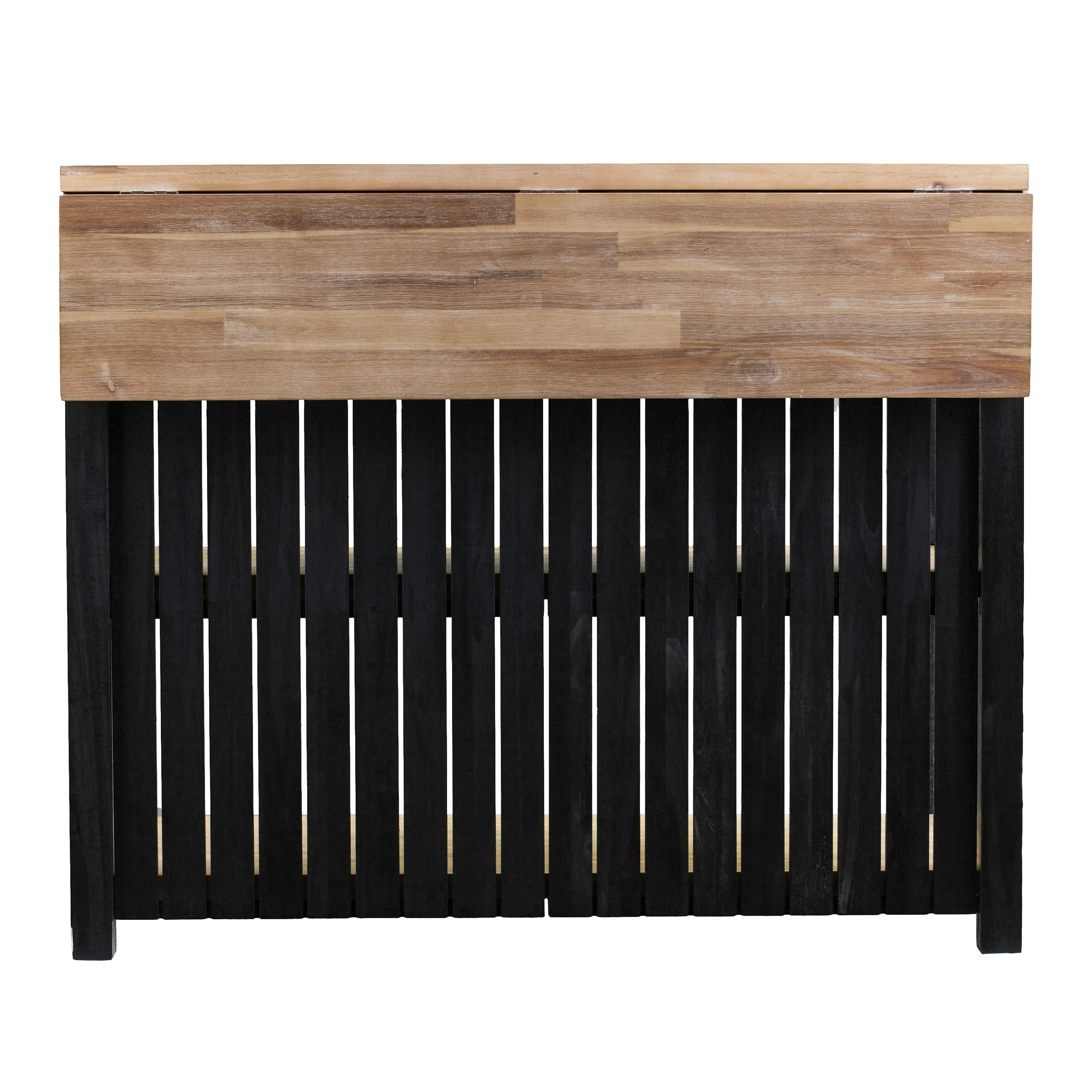 SEI Furniture Berinsly Expandable Freestanding Kitchen Island with Storage - Black & Natural Wood Finish | Perfect for Small Kitchens, Breakfast Bars & Extra Counter Space