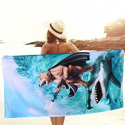 Shark Bear Beach Towel