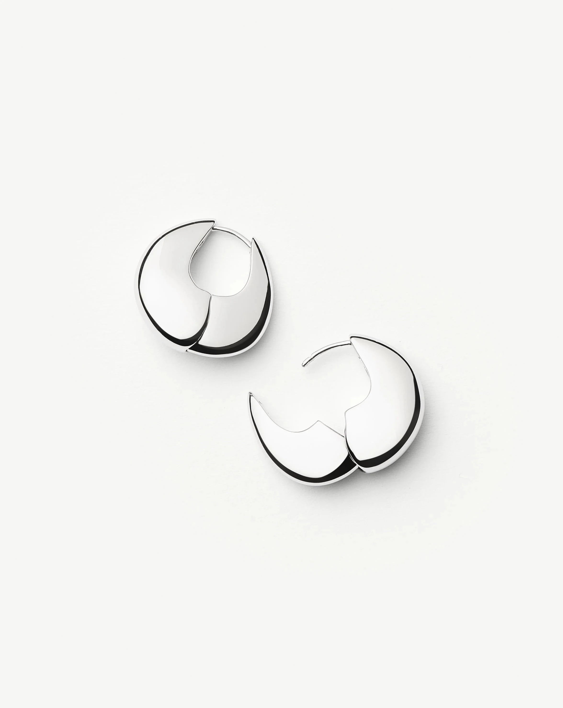 Stylish Sculptural Pebble Small Hoop Earrings - Silver Plated Dainty Jewelry for Women | Perfect for Everyday Wear, Office & Date Night