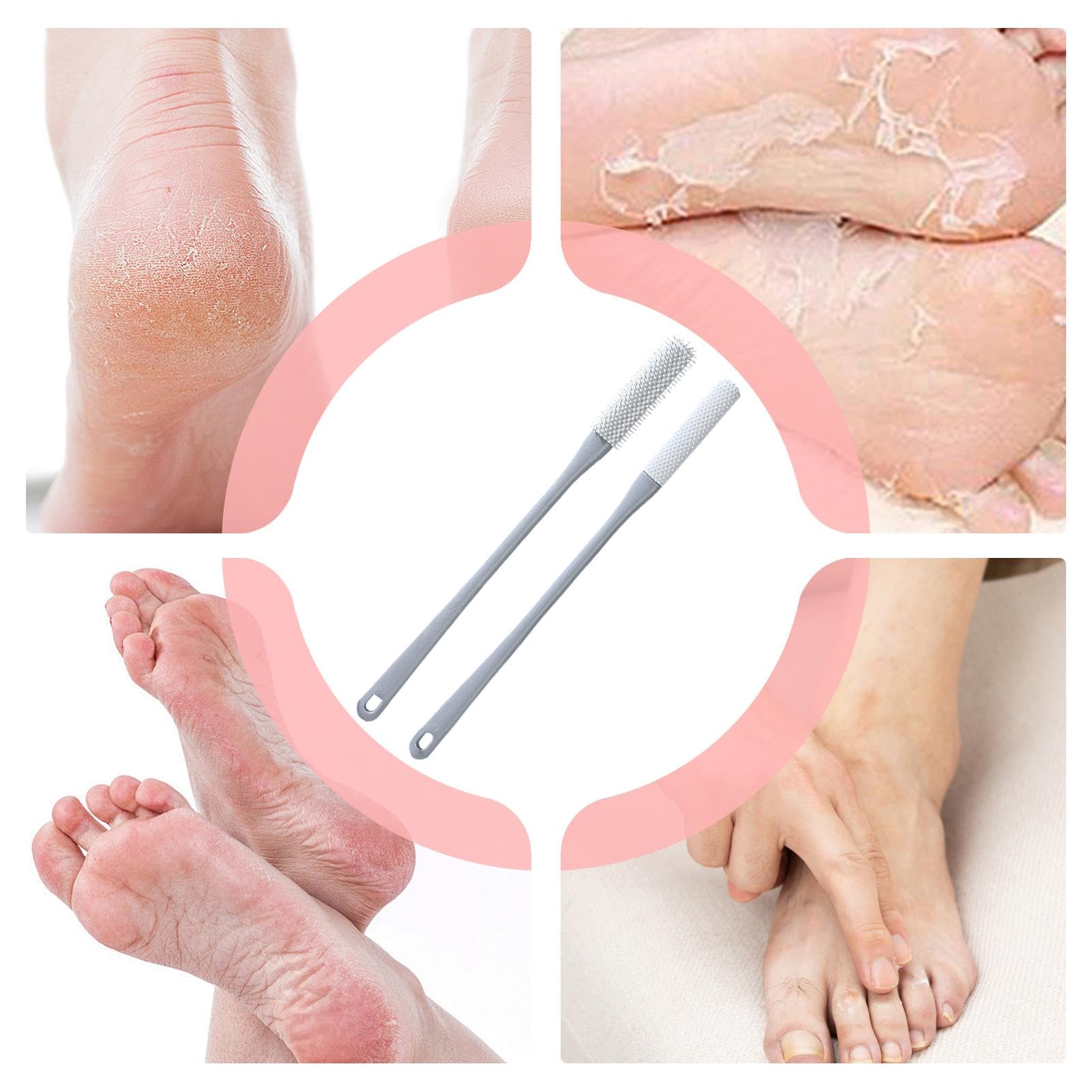 Silicone Toe Brush for Cleaning Toe Gaps - Long Handle Shower Foot Scrubber for Elderly & Seniors - Perfect for Bathroom Hygiene and Pedicure Care