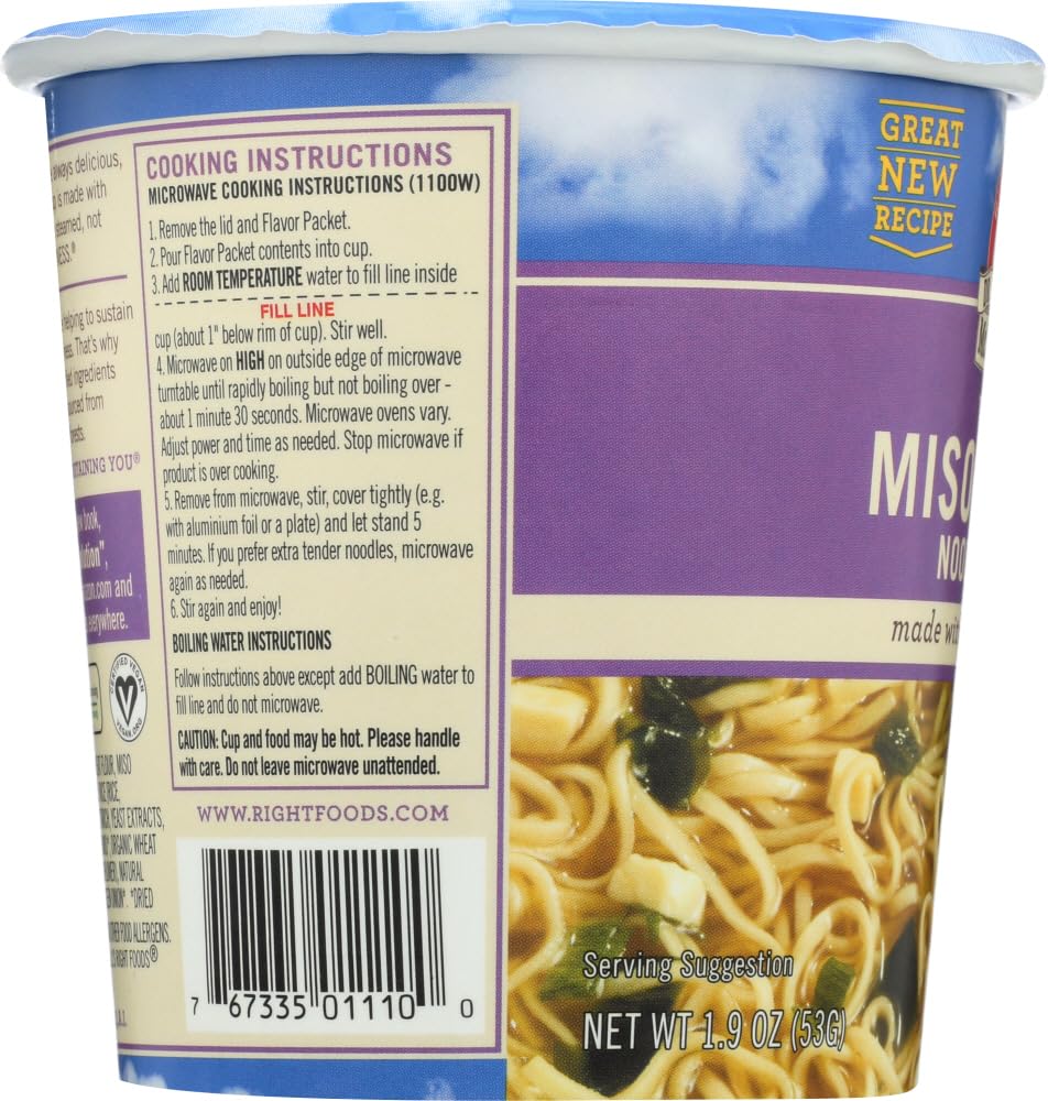 Dr. McDougall's Miso Big Soup Cup - 6 Pack (1.9 Oz Each) | Instant Japanese Miso Soup | Vegan, Gluten-Free, Non-GMO | Perfect for Office Lunch, Quick Meals & Camping