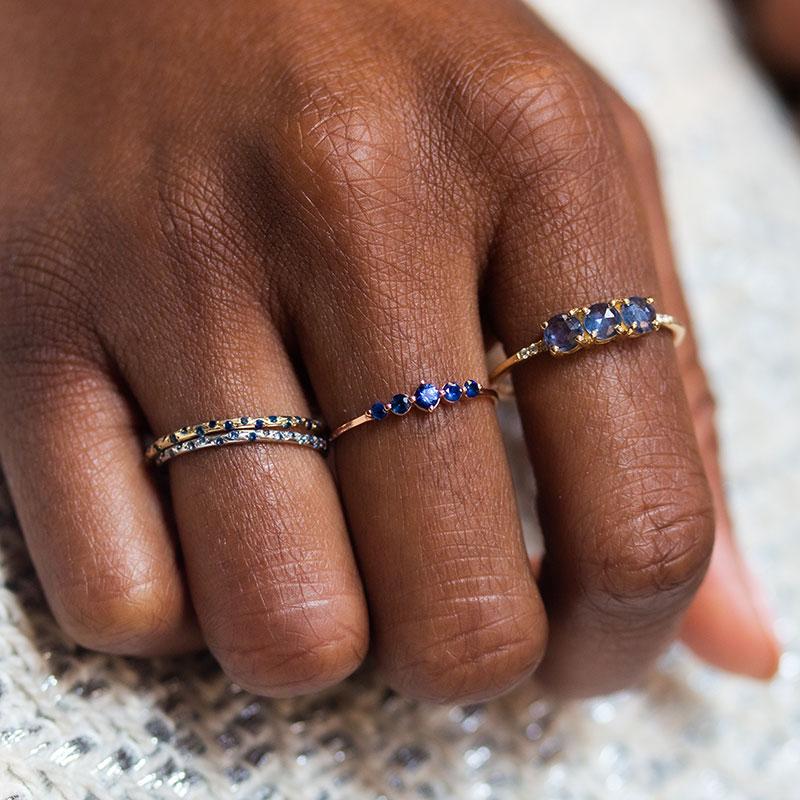 Elegant Sapphire Oceana Ring – Genuine Blue Sapphire & Sterling Silver Jewelry for Women – Perfect for Weddings, Anniversaries & Special Occasions