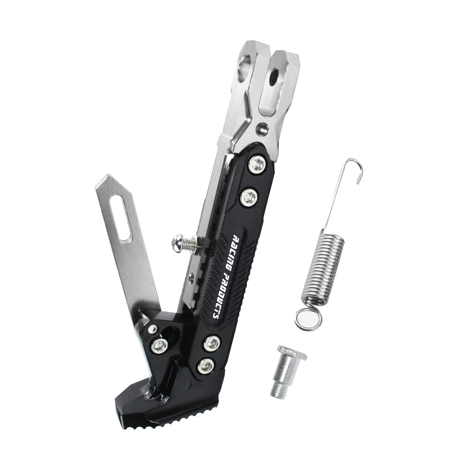 Universal Motorcycle Kickstand - CNC Aluminum Alloy Adjustable Side Stand for Scooters, Pit Bikes & Motocross | Heavy-Duty Support for Parking & Maintenance | Perfect for Street Riding, Off-Road Adventures & Garage Storage