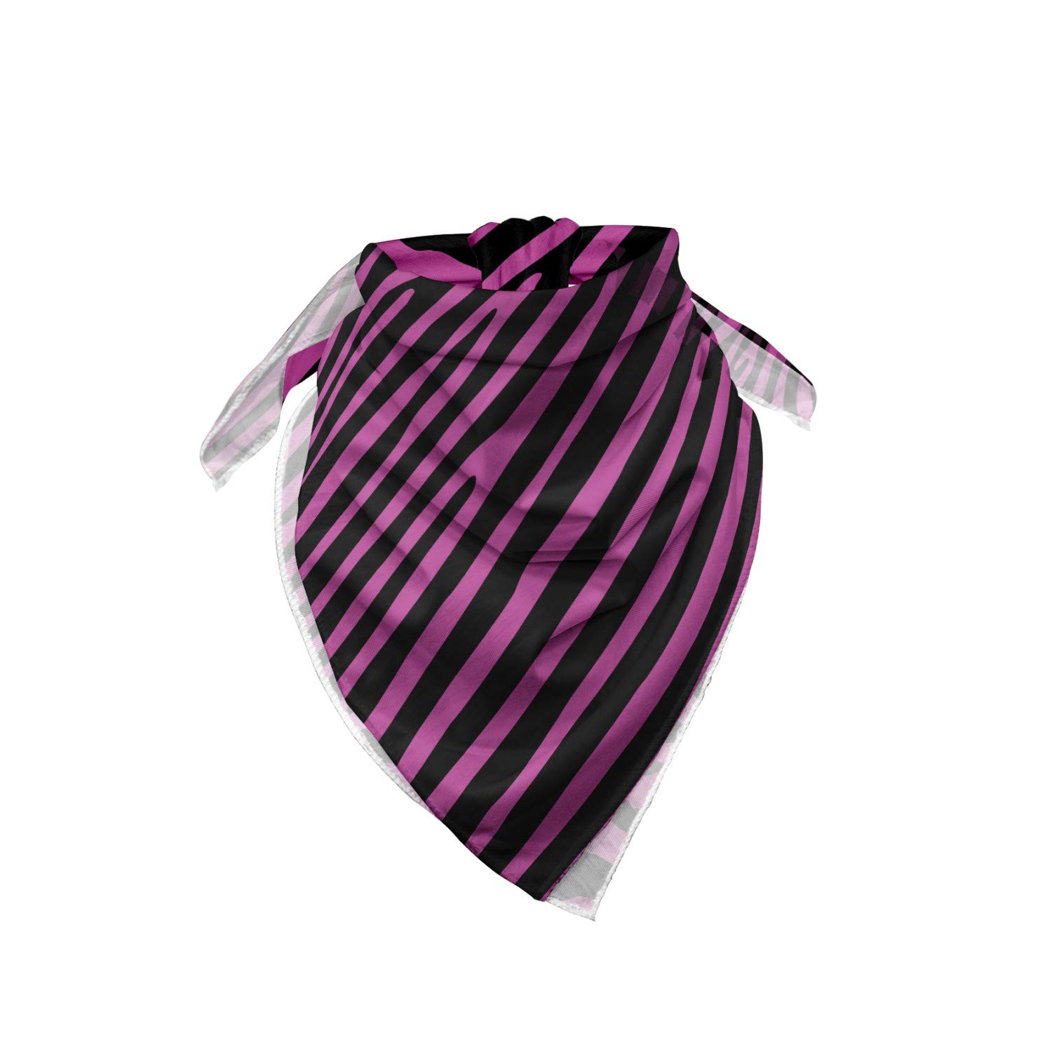 Lunarable Unisex Bandana - Zebra Print Wild Animal Design in Vivid Fuchsia & Black | Fashion Accessory for Outdoor Activities, Music Festivals & Casual Wear