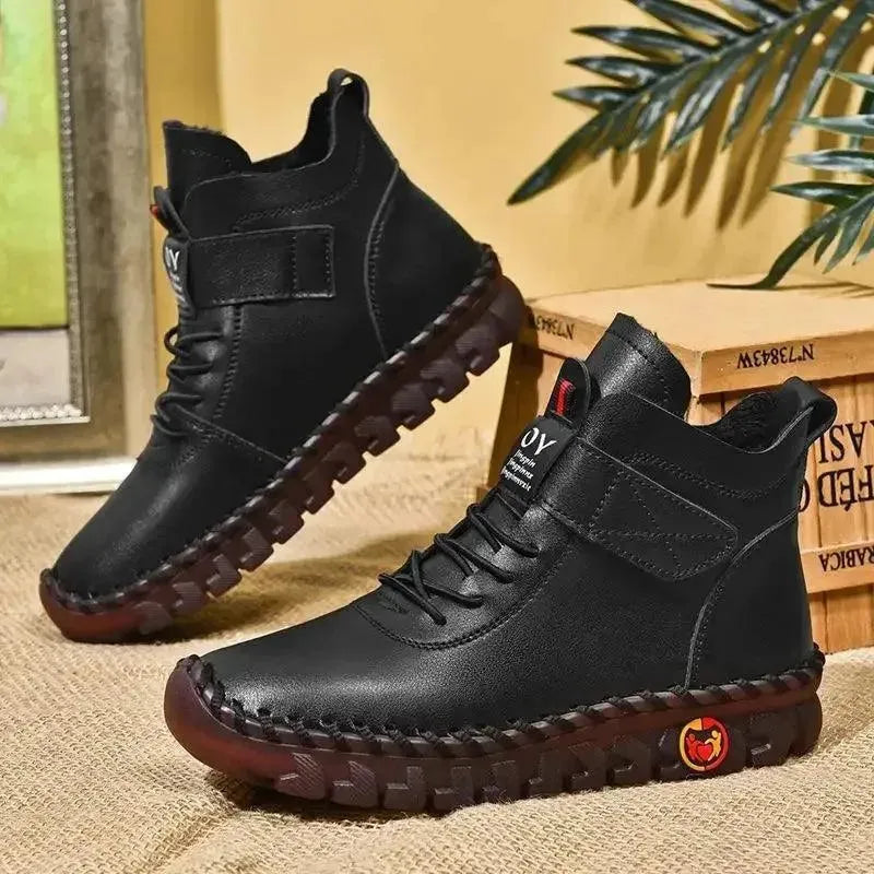 Chucky Heel Ankle Snow Boots for Women - Waterproof Winter Boots with Non-Slip Sole - Perfect for Snowy Weather, Outdoor Activities & Casual Wear