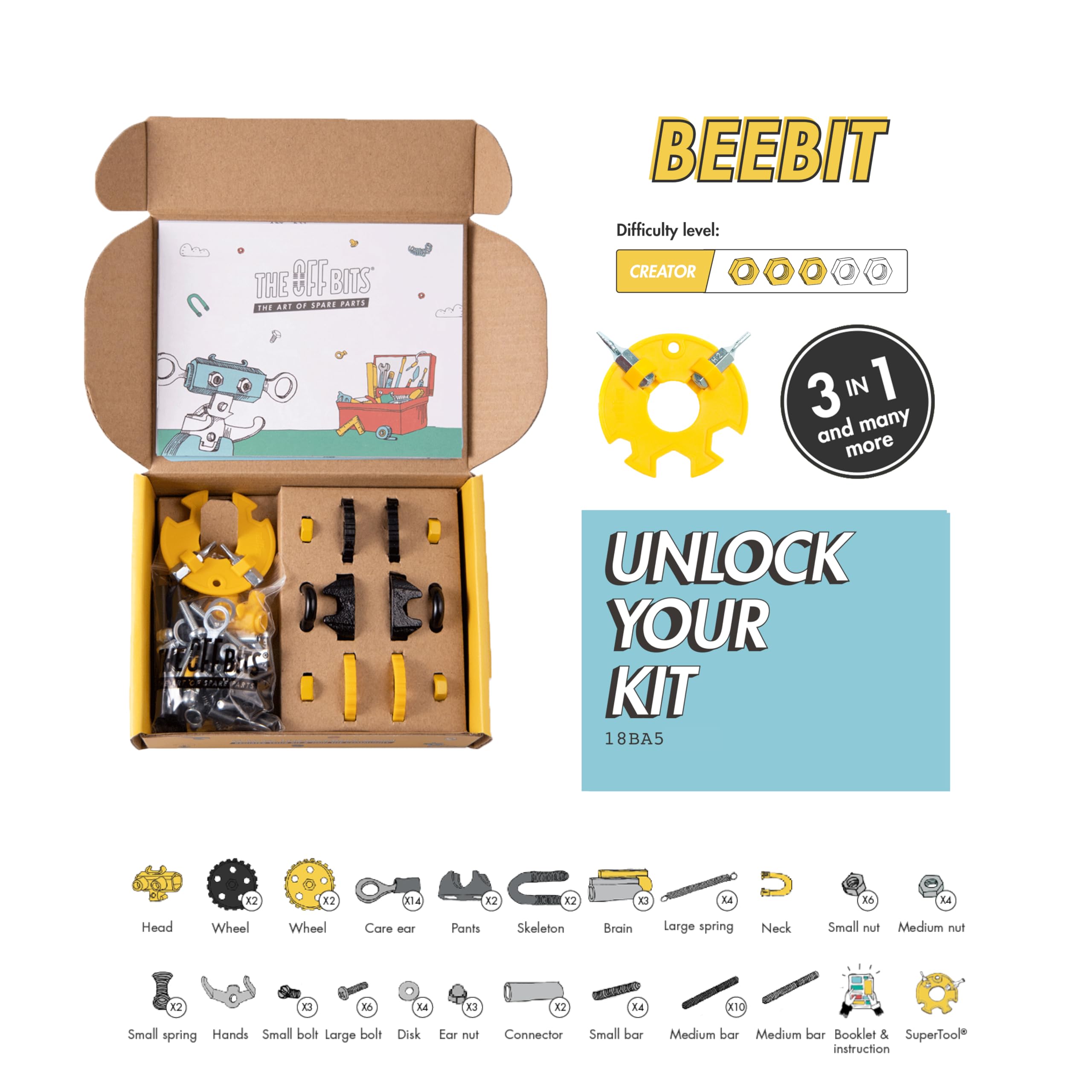 STEM Building Toys for Kids Ages 6-9 | The Off Bits DIY Robot Construction Kit - Educational Engineering Toys for Boys & Girls | Build Your Own Animal Robots | Perfect for Classroom STEM Activities, Birthday Gifts & Creative Play