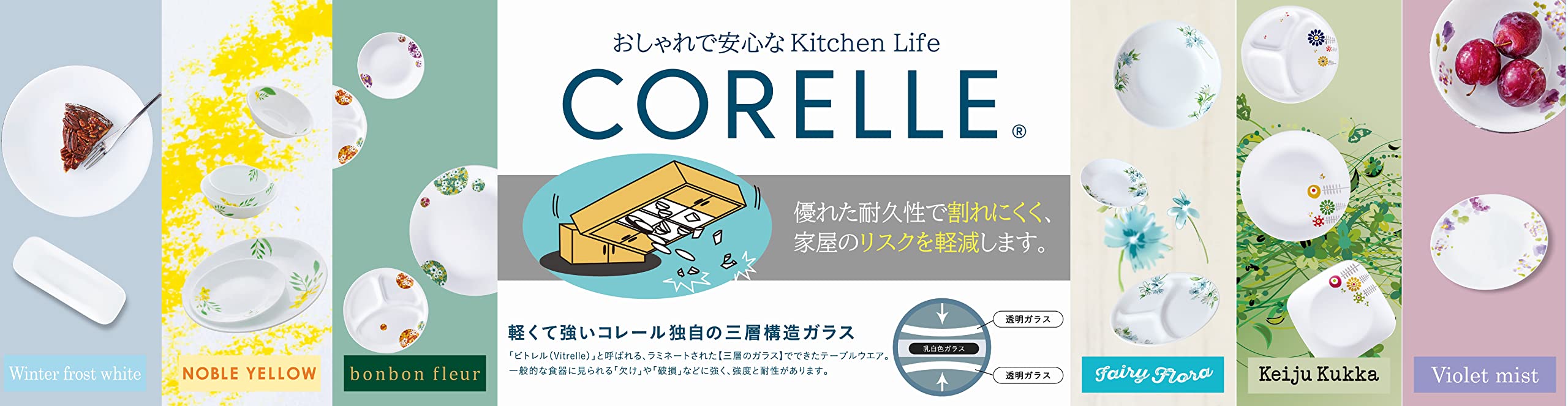 Corelle J426-NBY CP-1762 5-Piece Diverse Bowl Set - Break-Resistant, Lightweight, Microwave & Oven Safe Dinnerware - Perfect for Everyday Meals, Entertaining & Dishwasher Cleaning