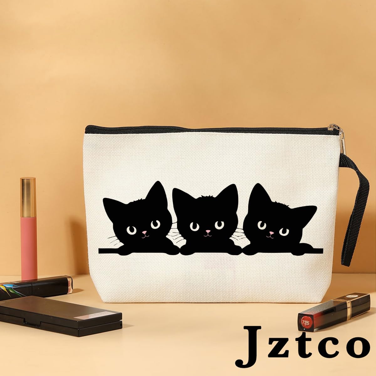 Cute Cat Makeup Bag for Women - Kitty Themed Cosmetic & Toiletry Pouch - Perfect Gift for Cat Lovers, Cat Moms, Best Friends & Aunts - Great for Graduation, Birthday & Pet Owner Gifts - Ideal for Travel, Daily Makeup Storage & Cat Enthusiast Collections