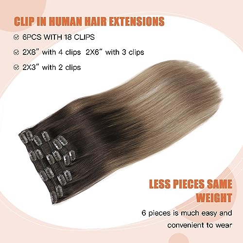 Premium 100% Human Hair Clip-In Extensions - Silky Straight Hair Extensions for Length & Volume | Perfect for Parties, Weddings & Everyday Styling