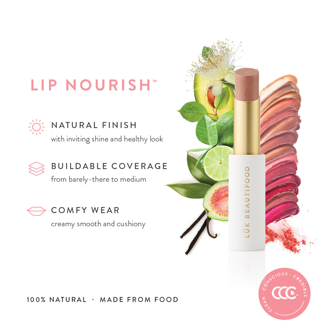 Lip Nourish™ Guava Blush - Hydrating & Plumping Lip Balm for Soft, Kissable Lips | Perfect for Daily Moisture & Night Care
