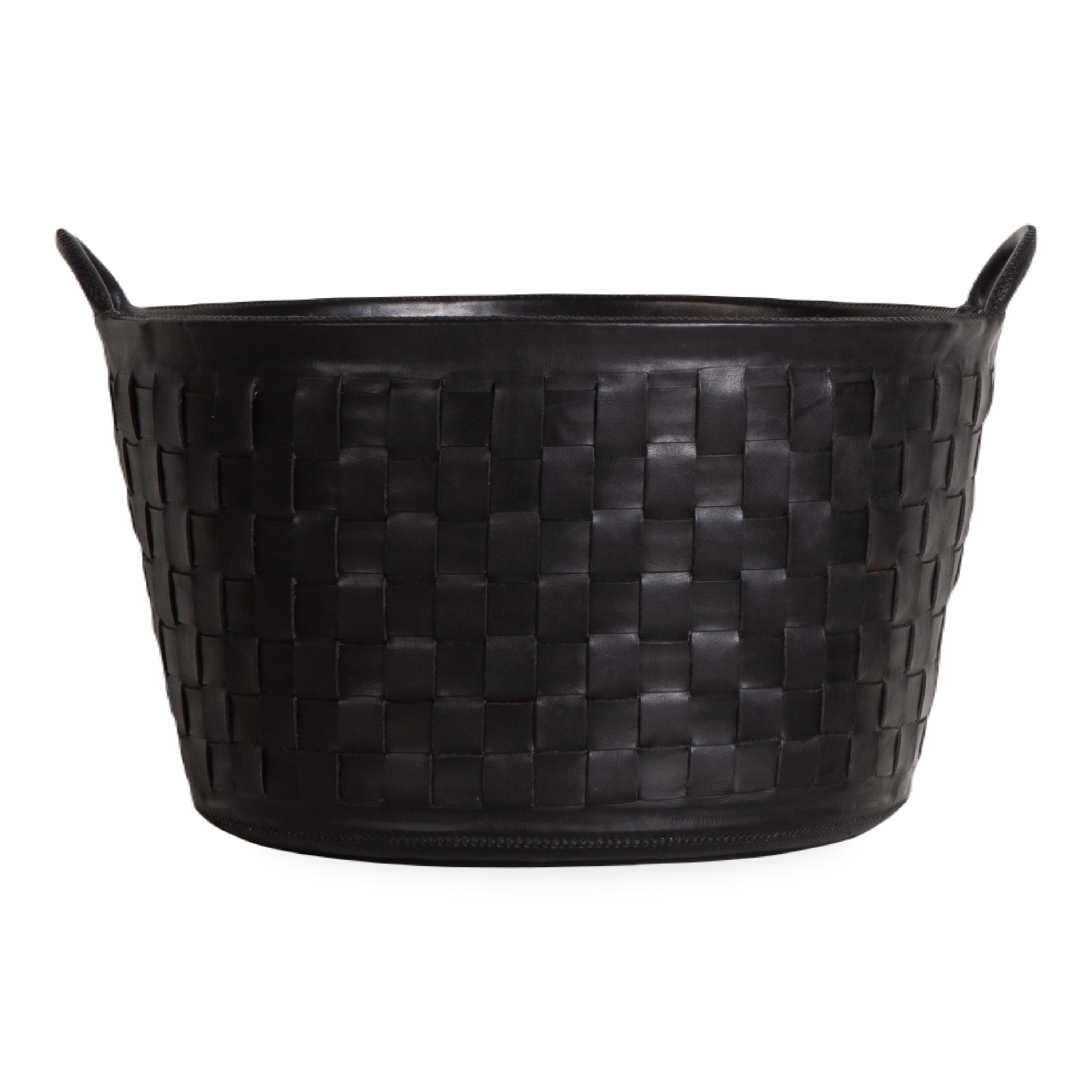 Handwoven Leather Storage Basket - Stylish Home Decor for Organizing Blankets, Toys & Magazines | Perfect for Living Room, Bedroom & Nursery