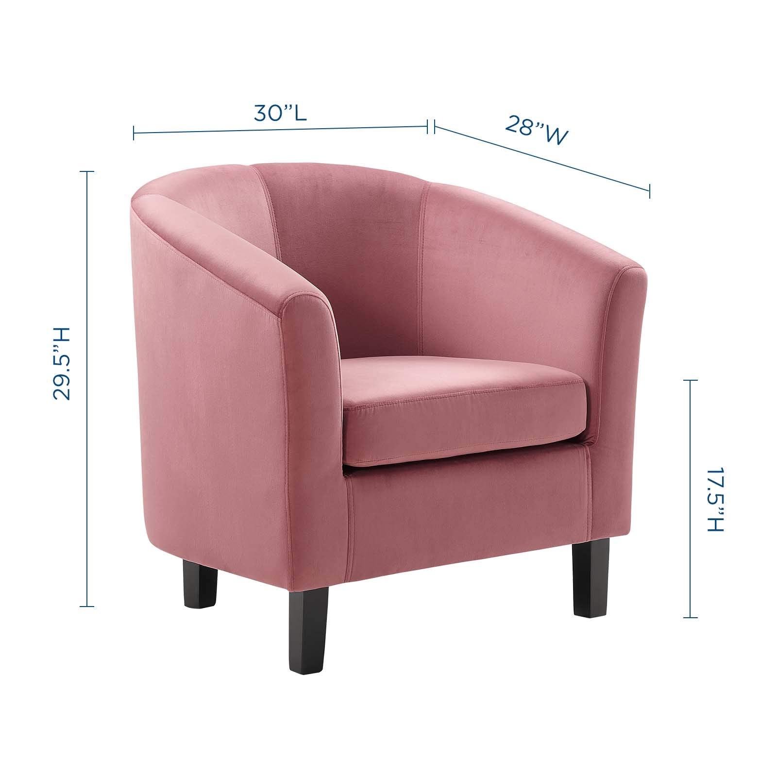 Modway Prospect Mid-Century Modern Armchair in Dusty Rose - Stylish Accent Chair for Living Room, Bedroom & Office