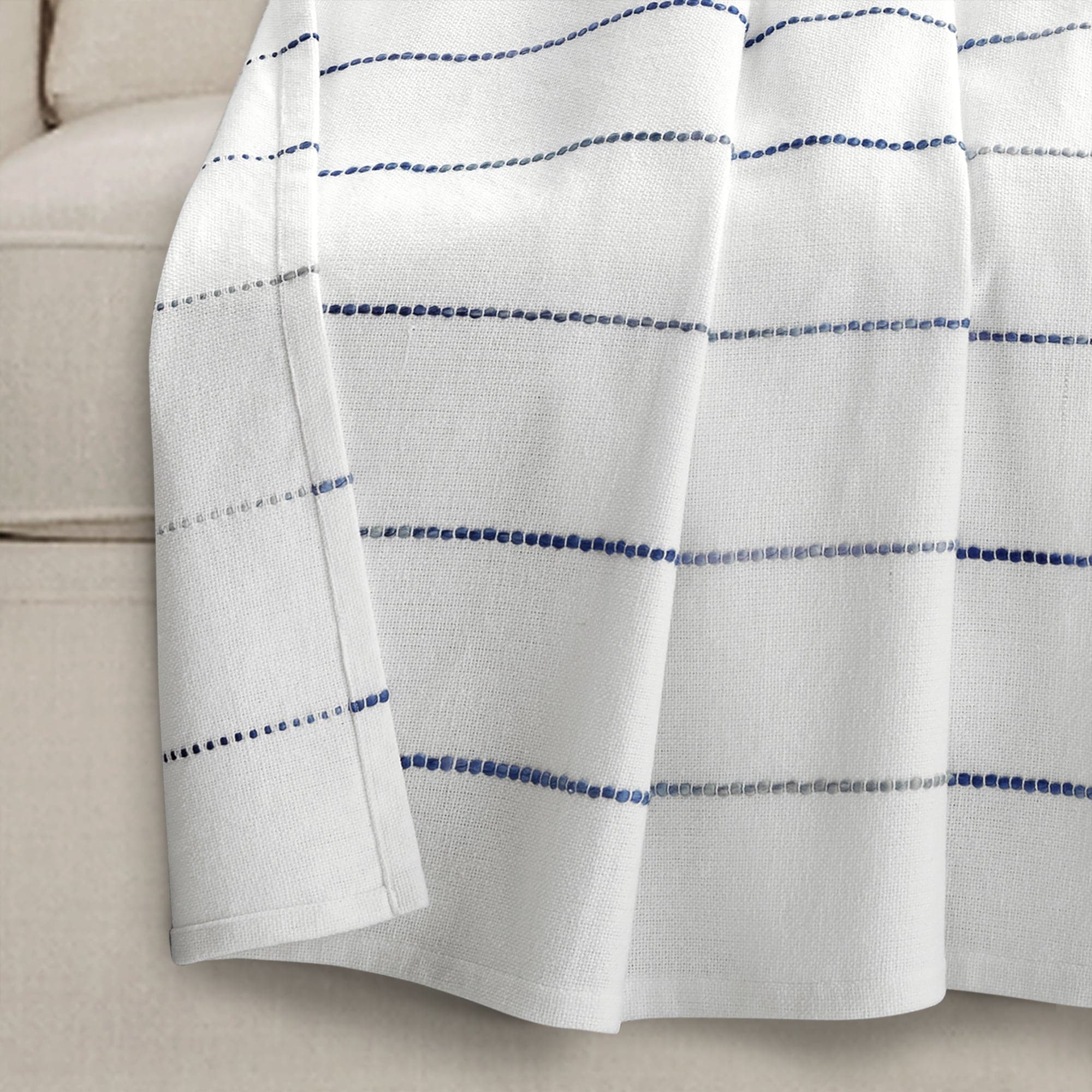 Ombre Stripe Yarn Dyed Recycled Cotton Blend Throw Blanket - Soft Eco-Friendly Couch Throw for Living Room, Bed & Home Decor