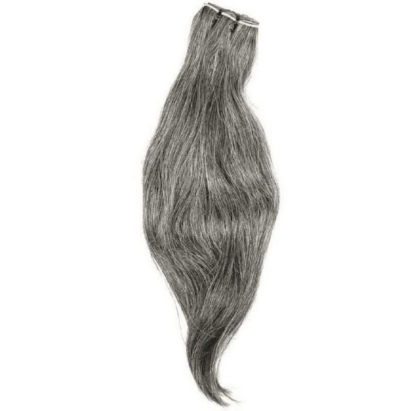 Vietnamese Natural Gray Hair Extensions - Imera 14 Inch Real Human Hair Weft for Styling & Volume | Perfect for Cosplay, Fashion, and Everyday Wear