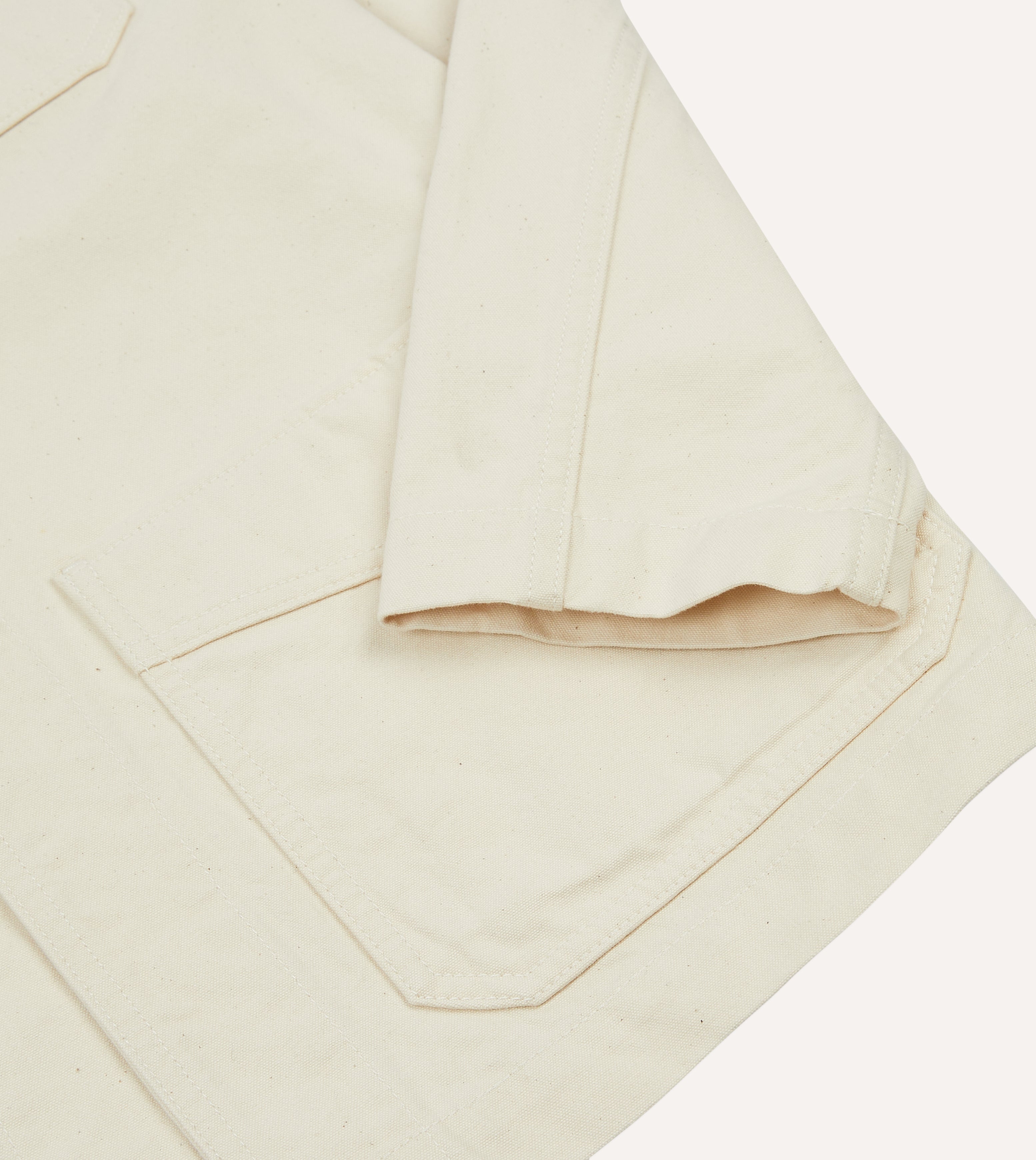 Eco-Friendly Ecru Cotton Duck Canvas Five-Pocket Chore Jacket - Durable Workwear for Outdoor Activities, Gardening & Casual Wear