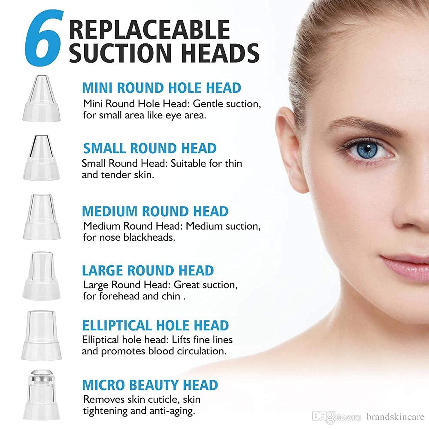 6-in-1 Blackhead Remover Vacuum - Pore Cleaner for Acne & Skin Care | Home Spa Device for Men & Women