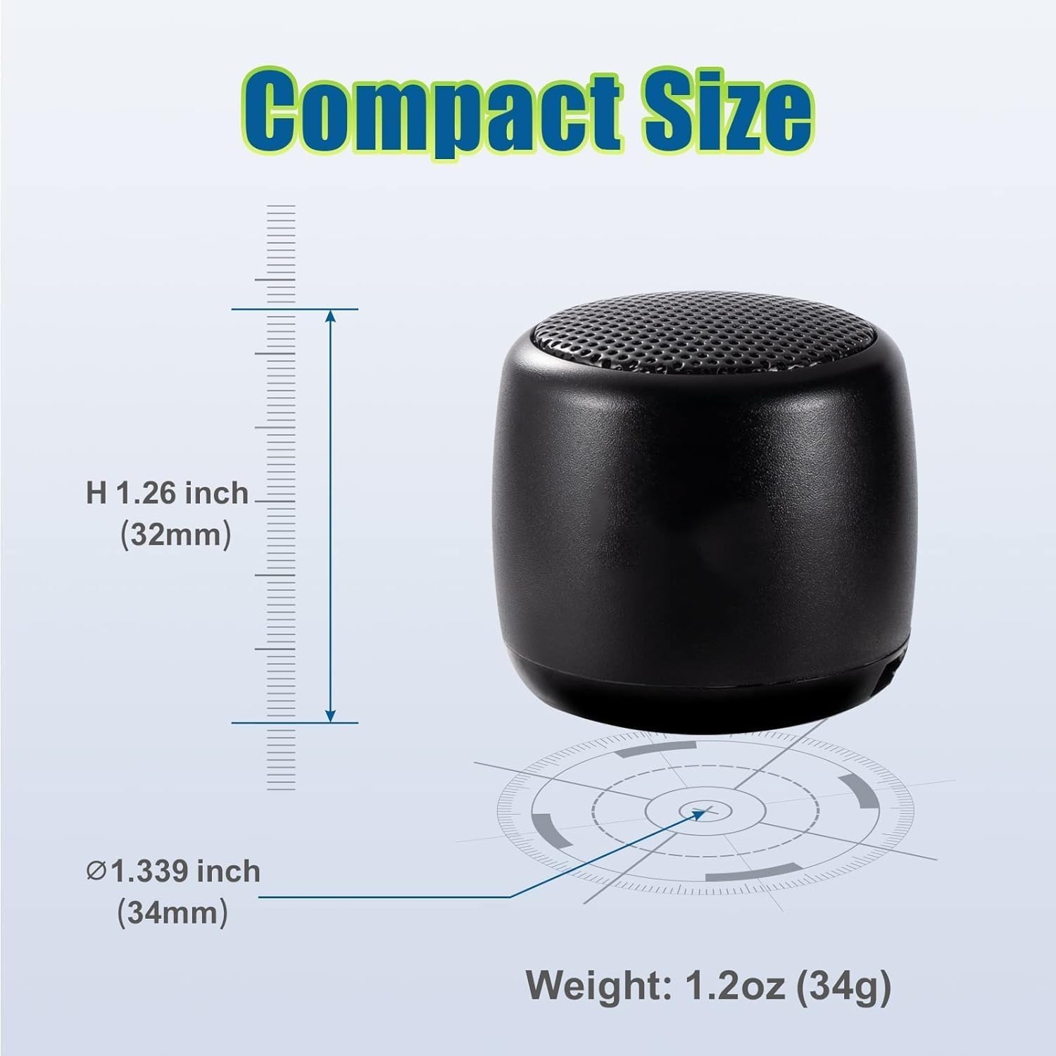 Mini Bluetooth Speaker with HD Sound & Bass - Wireless Portable Speaker for Phone/PC/Tablet - Perfect for Travel & Outdoor