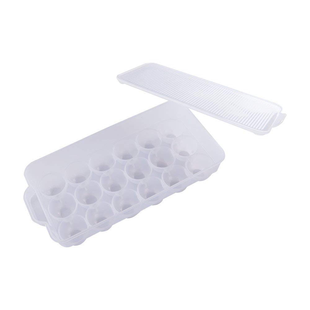 PAVITR SHOP 18-Grid Egg Storage Container for Refrigerator - Transparent Plastic Egg Holder & Lemon Organizer (1-Pack) - Perfect for Kitchen, Fridge Organization & Farm Fresh Egg Preservation