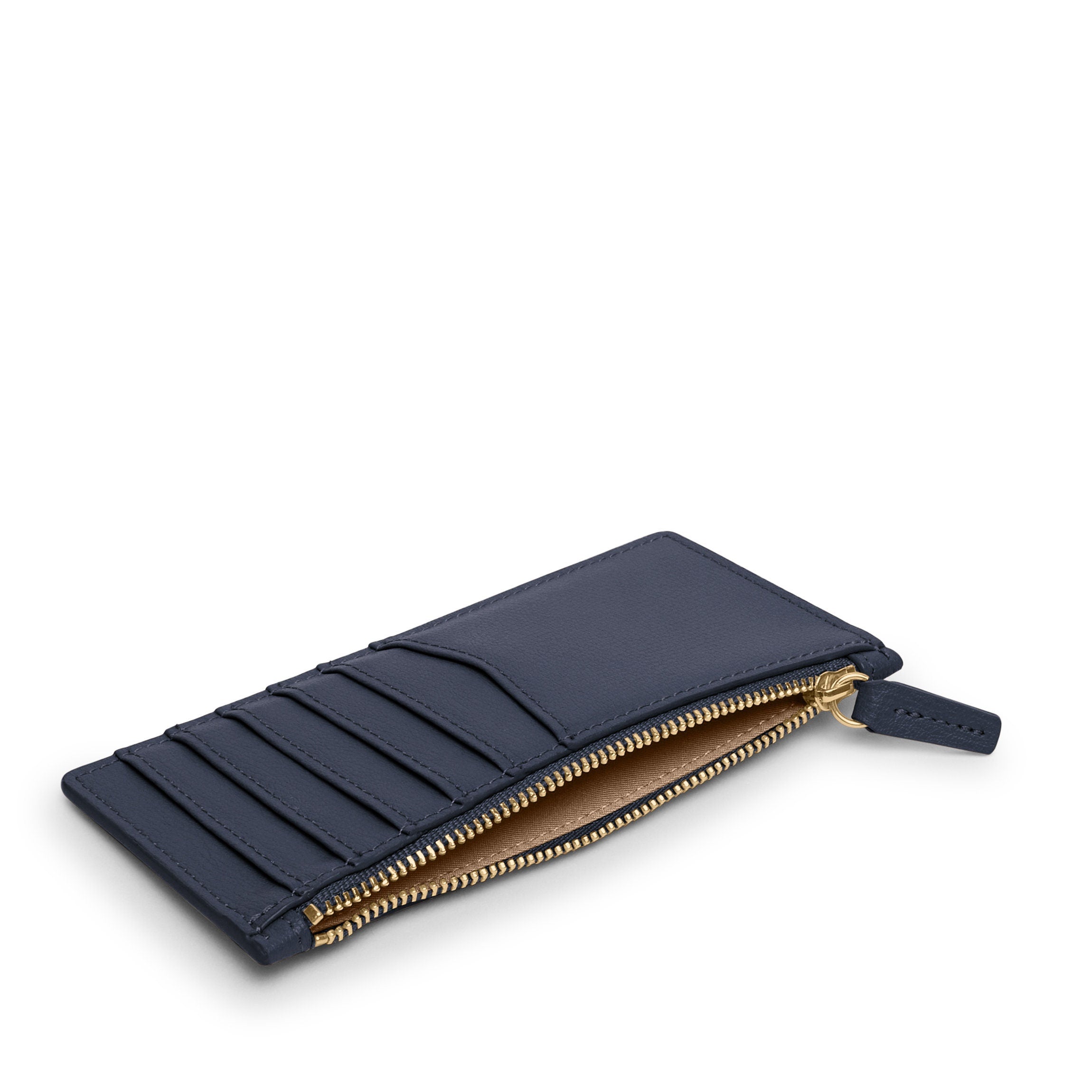 Devon Slim Zip Card Case Wallet for Men & Women - RFID Blocking, Minimalist Design, Midnight Blue - Perfect for Travel, Business & Everyday Use