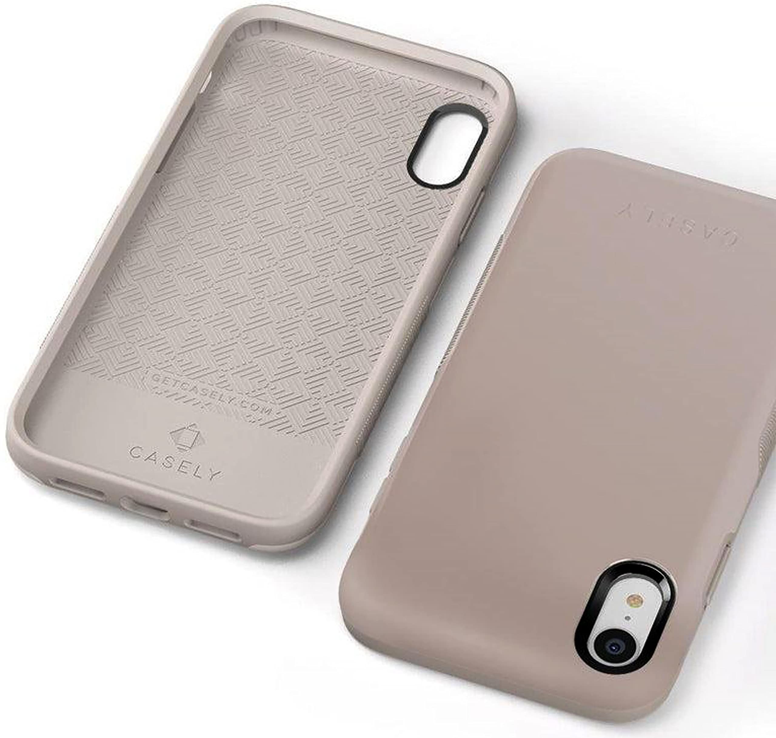 Casely iPhone XR Case - Taupe on Nude Solid Beige Aesthetic Cream Phone Cover | Slim Protective Shockproof Case for Women & Men | Perfect for Work, Travel & Everyday Use