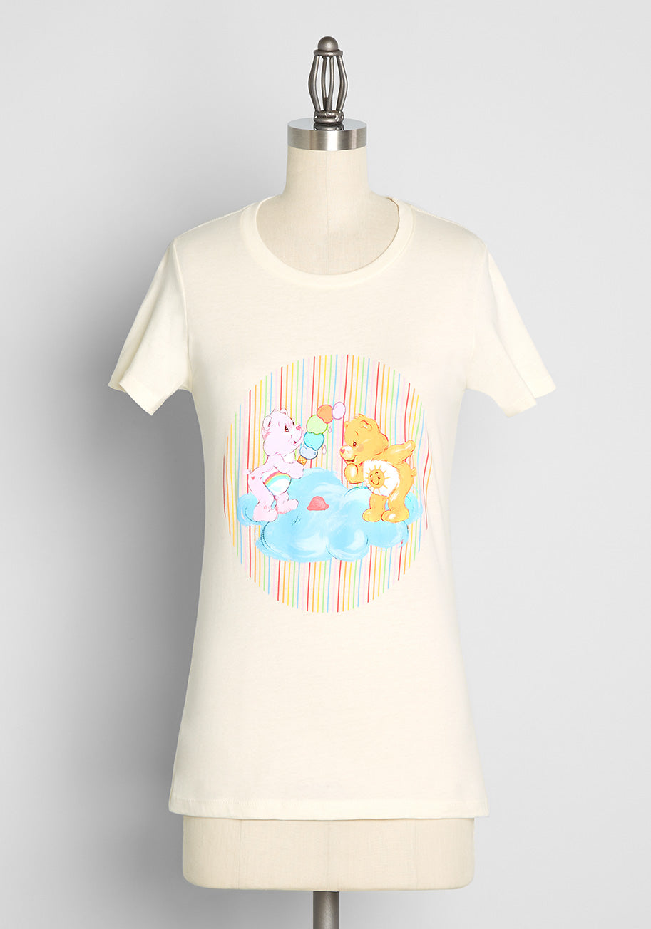 ModCloth X Care Bears Casual Crew Neck Tee - Cute Graphic T-Shirt for Women | Perfect for Everyday Wear, Outings & Gift Giving