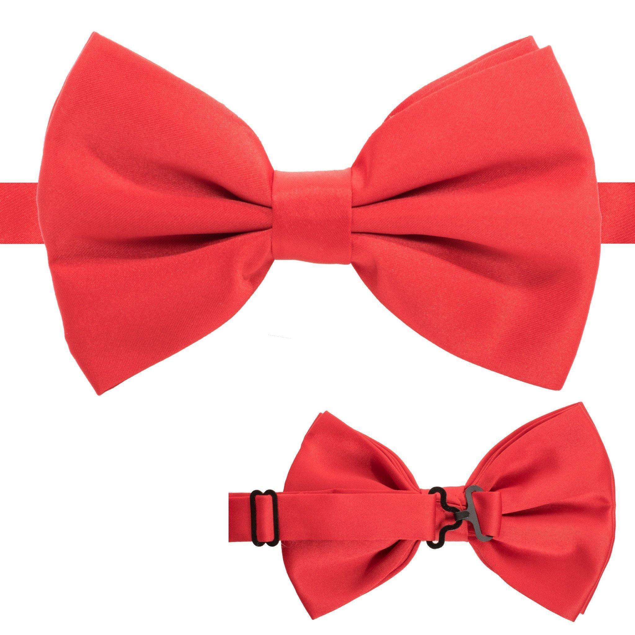 Axis Red Adjustable Satin Bow Tie for Men - Elegant Formal Wear Accessory for Weddings, Prom & Business Events
