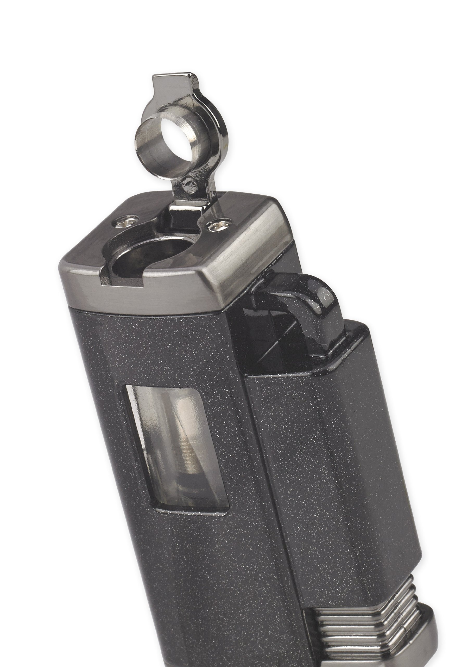 VertiGo Churchill Lighter - Windproof Quad Torch Flame Butane Lighter for Cigars, Outdoor Camping & BBQ (Black)