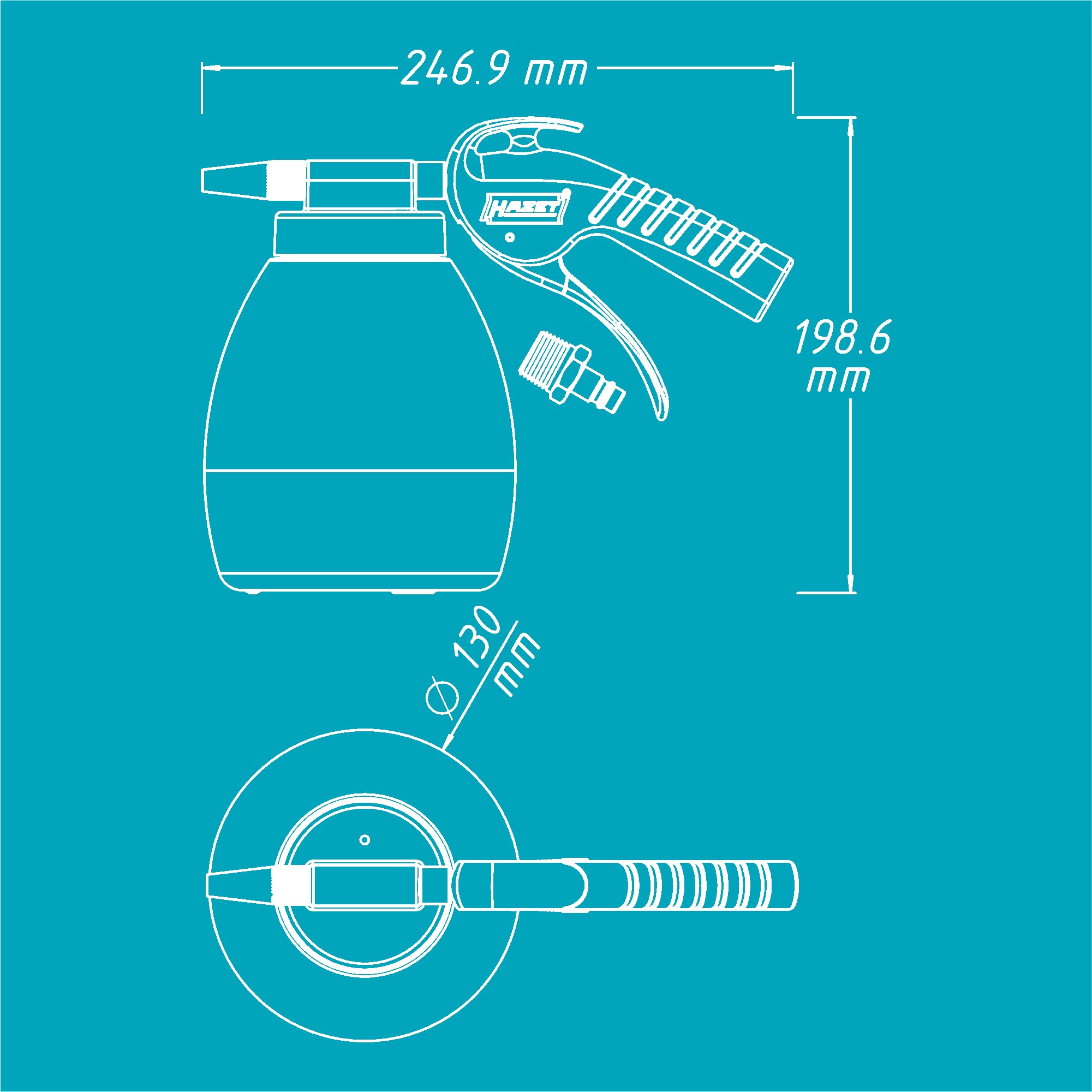 HAZET 9045P-1 Professional Soda Blaster Gun - High Pressure Sandblasting Tool for Rust Removal, Paint Stripping & Surface Cleaning | Ideal for Automotive, Metalwork & Industrial Applications