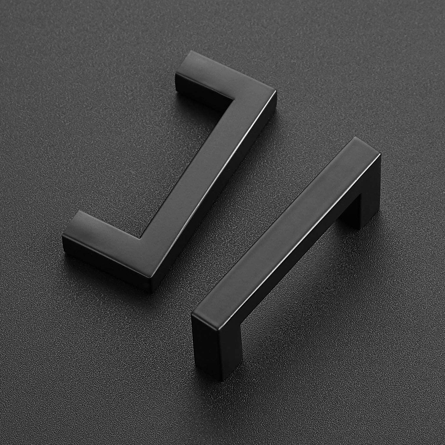 50 Pack Black Cabinet Pulls 3 Inch Square - Matte Black Kitchen Cabinet Handles & Drawer Knobs - Durable Hardware for Kitchen, Bathroom, Office & Furniture Upgrade