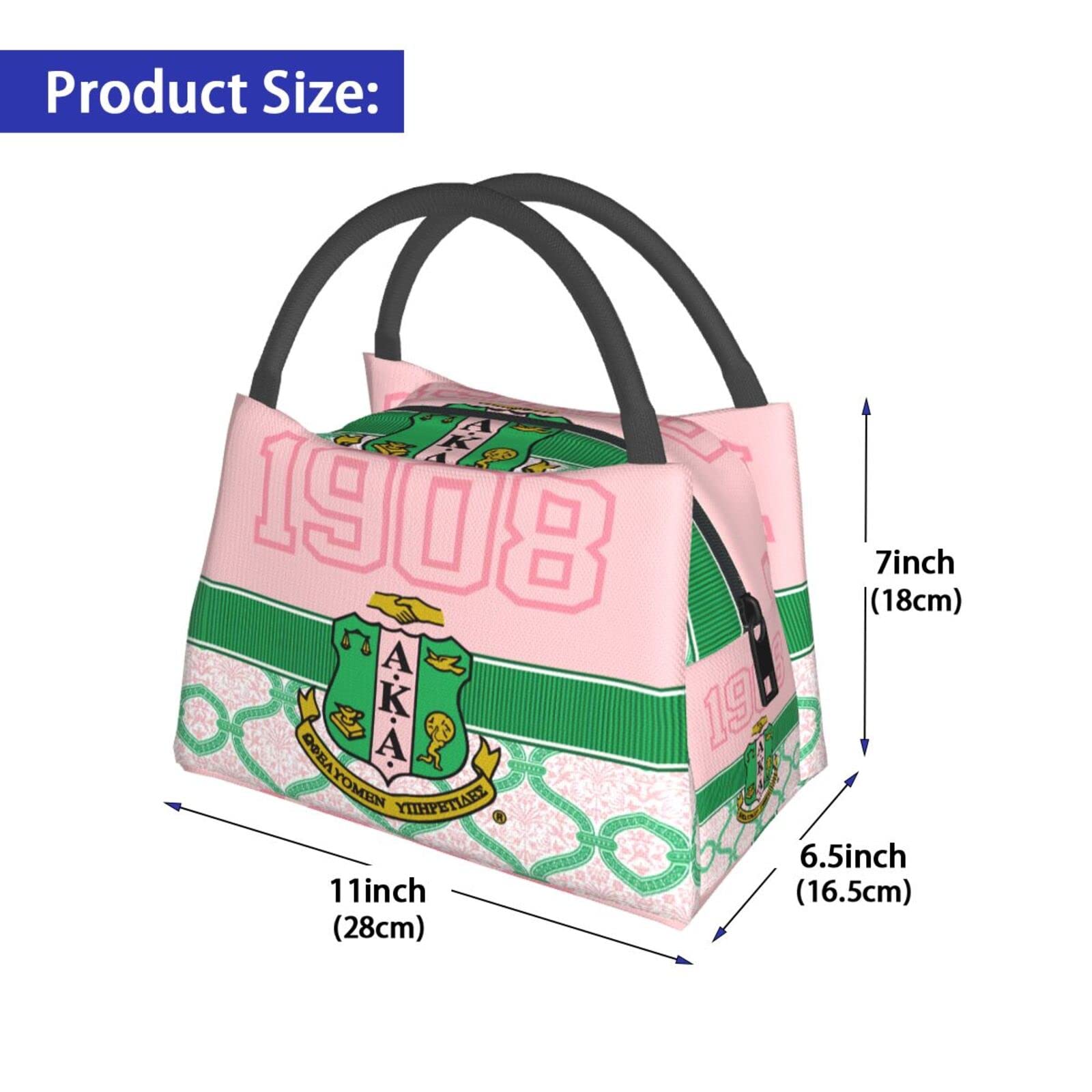 Insulated Reusable Lunch Tote & Cooler Bag for Women - Perfect Sorority Gift, Work, Picnic & Gym Lunch Box (Pink)