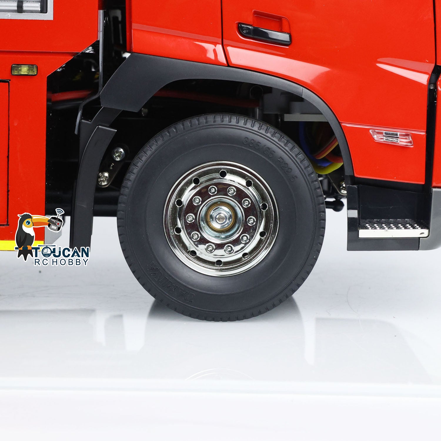 1/14 Scale 4x2 RC Fire Truck with 2-Speed Transmission - Pre-Assembled & Painted - FlySky ST8 Remote Control - Perfect for Firefighting Simulation & RC Car Enthusiasts