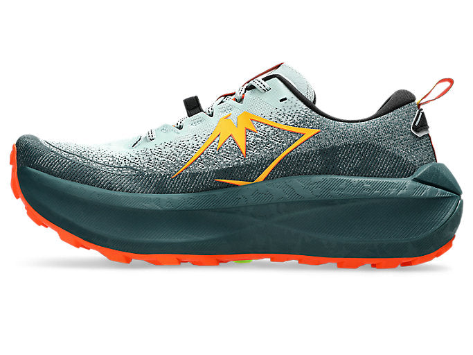 ASICS Trabuco Max 4 Trail Running Shoes for Men - D Width - Cold Moss/Nova Orange Color - All-Terrain Hiking & Outdoor Adventure Footwear
