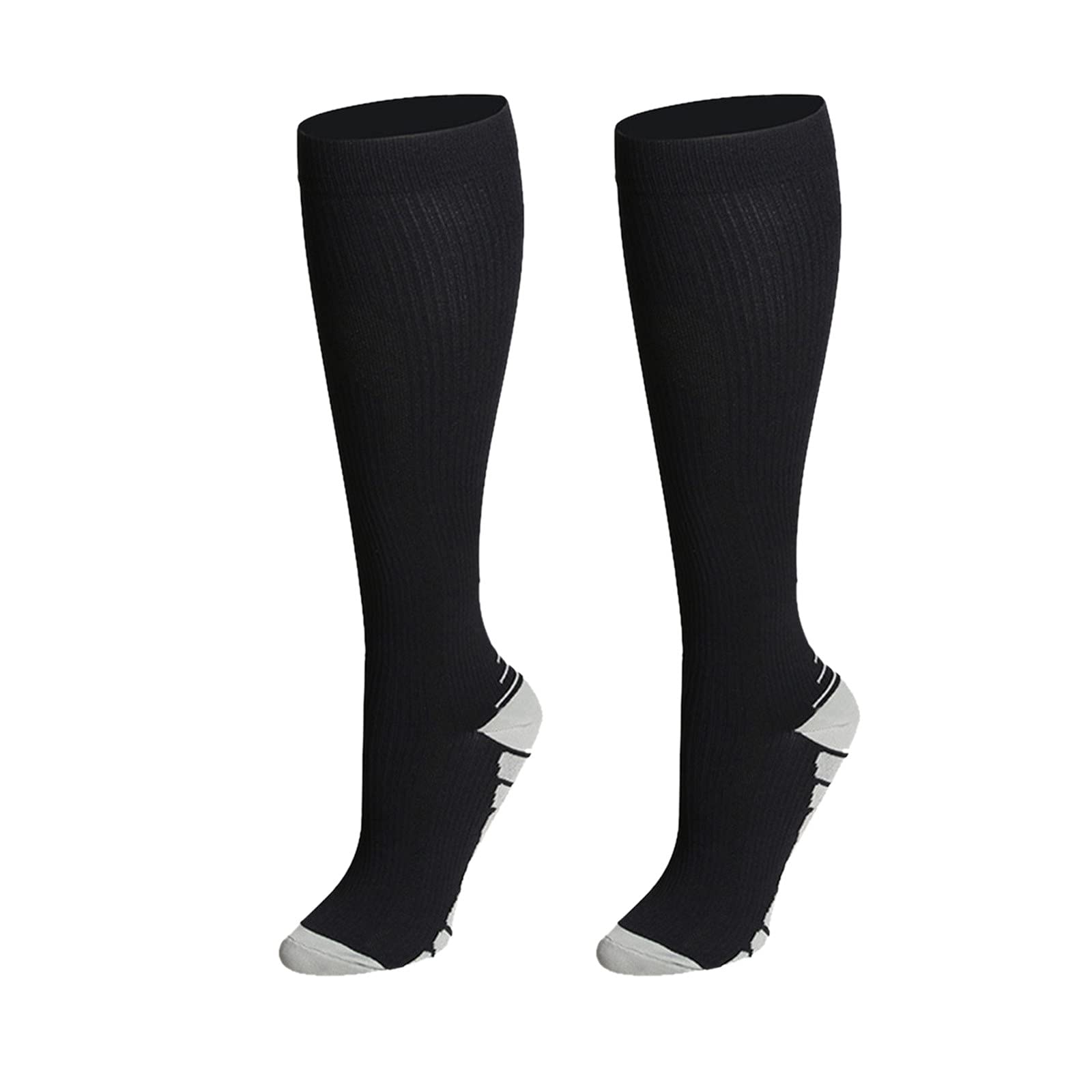 Unisex Compression Running Socks - Breathable Athletic Socks for Men & Women - Fashion Stripe Design for Cycling, Jogging & Outdoor Activities - Mid Calf Sports Socks for Workout & Daily Wear