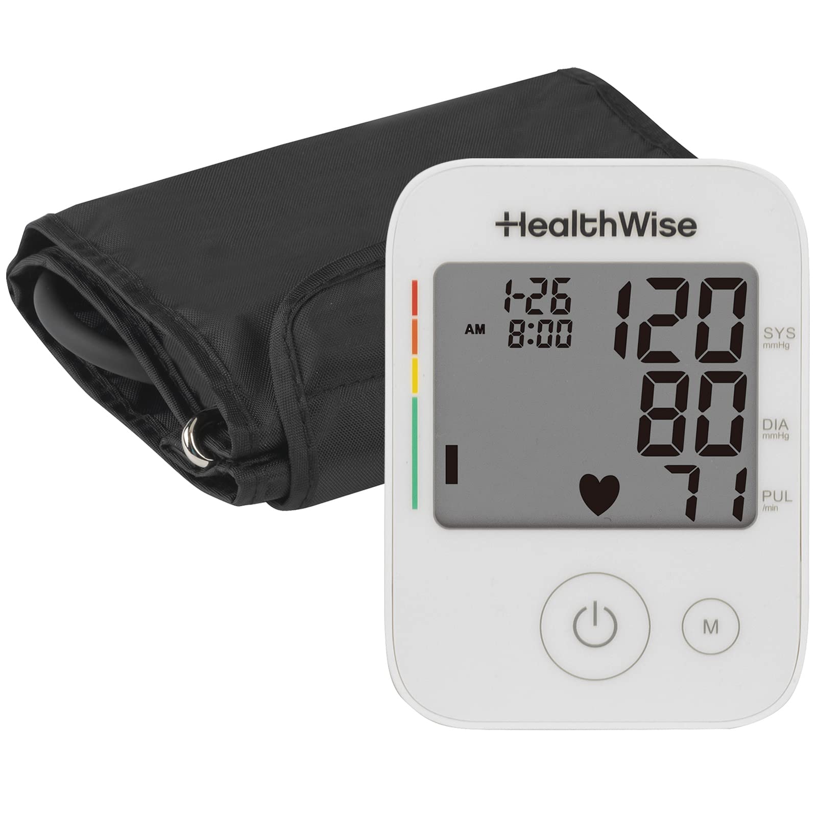 HealthWise Digital Blood Pressure Monitor with Wide Range Arm Cuff (22-42cm) | Smart Inflation Technology | 2-User Memory Storage | Home Use & Doctor Recommended