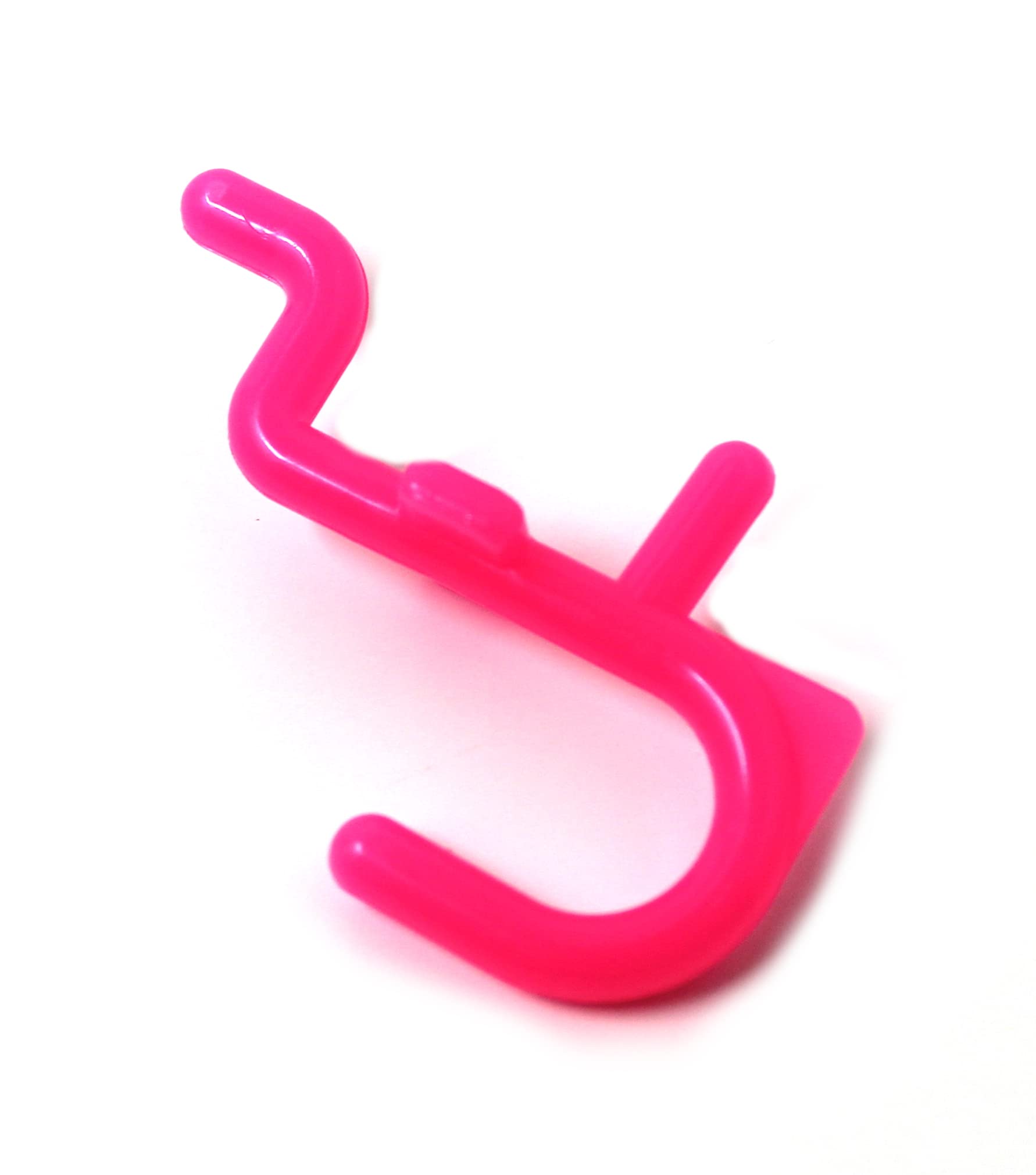 JSP Manufacturing 75-Pack Pink Plastic J-Style Pegboard Hooks for Garage Tool Storage & Craft Organization | Non-Locking Pegboard Accessories for DIY, Workshop, and Home Organization