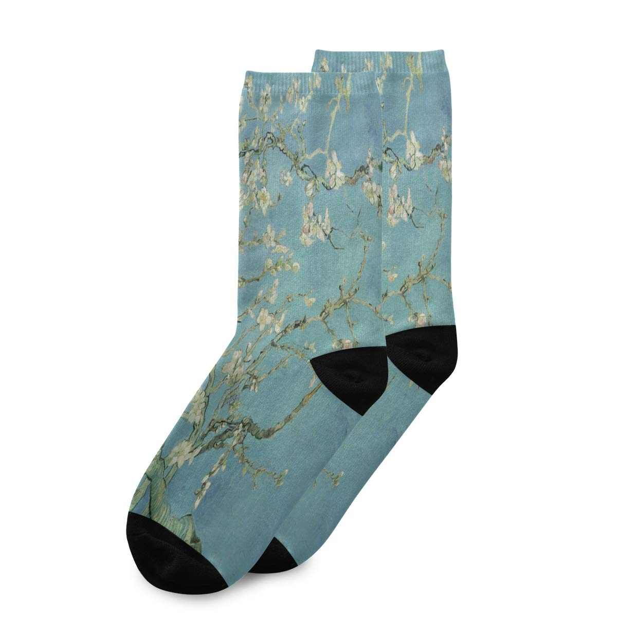 ALAZA Unisex Casual Socks - Van Gogh Almond Flower Tree Novelty Crew Socks for Women & Men | Comfortable Cotton Blend Socks for Everyday Wear, Gifts & Art Lovers