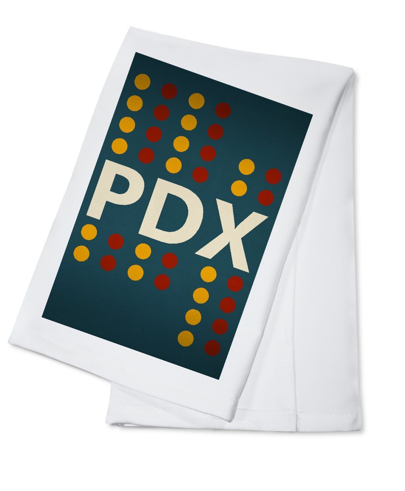 Portland Oregon Retro Skyline PDX Design - 100% Cotton Tea Towel & Decorative Hand Towel for Kitchen, Bathroom & Home Decor | Vintage Cityscape Gift for Coffee & Tea Lovers