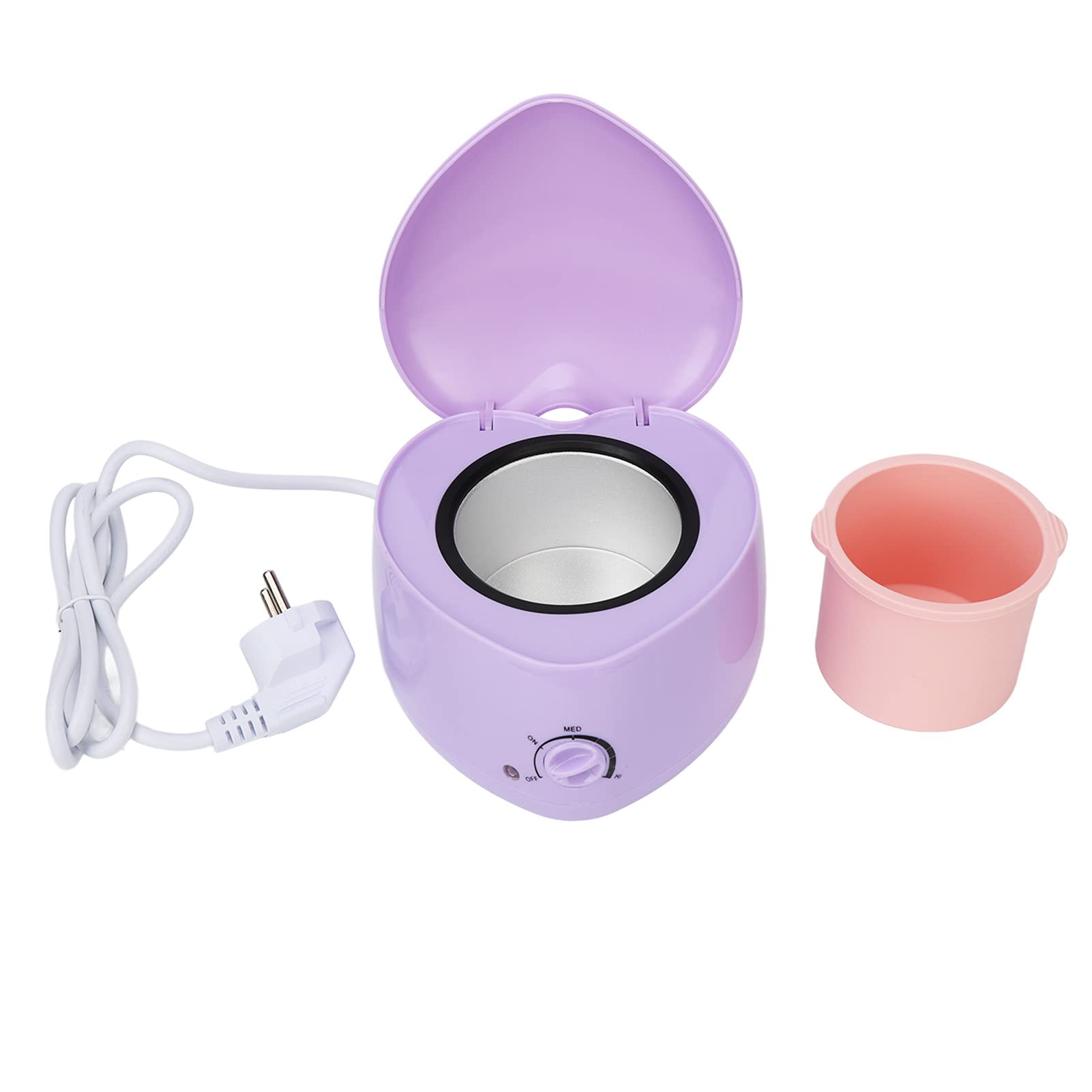 Mini Wax Warmer Machine - Portable Electric Hot Wax Heater with Heart Shaped Silicone Pot for Easy Cleaning | 110V US Plug | Perfect for Salon & Home Waxing | DIY Hair Removal & Spa Treatments